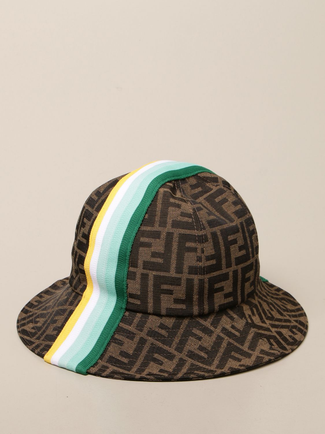 FENDI: bucket hat with striped band | Hat Fendi Kids Fa01 | Hat Fendi