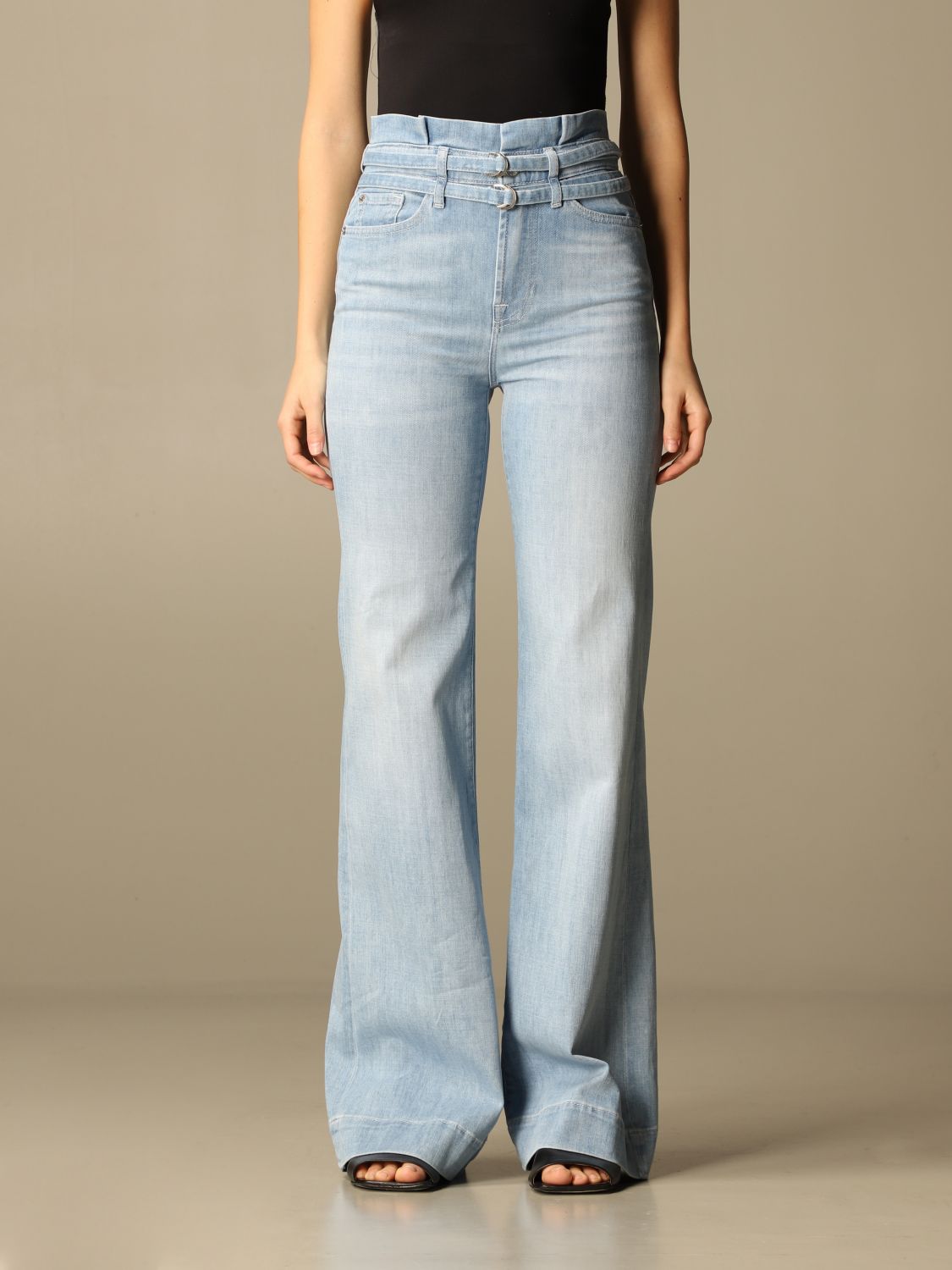 7 FOR ALL MANKIND: jeans in high-waisted denim | Jeans For All Mankind Denim | Jeans 7 For All Mankind JSWDR510RN