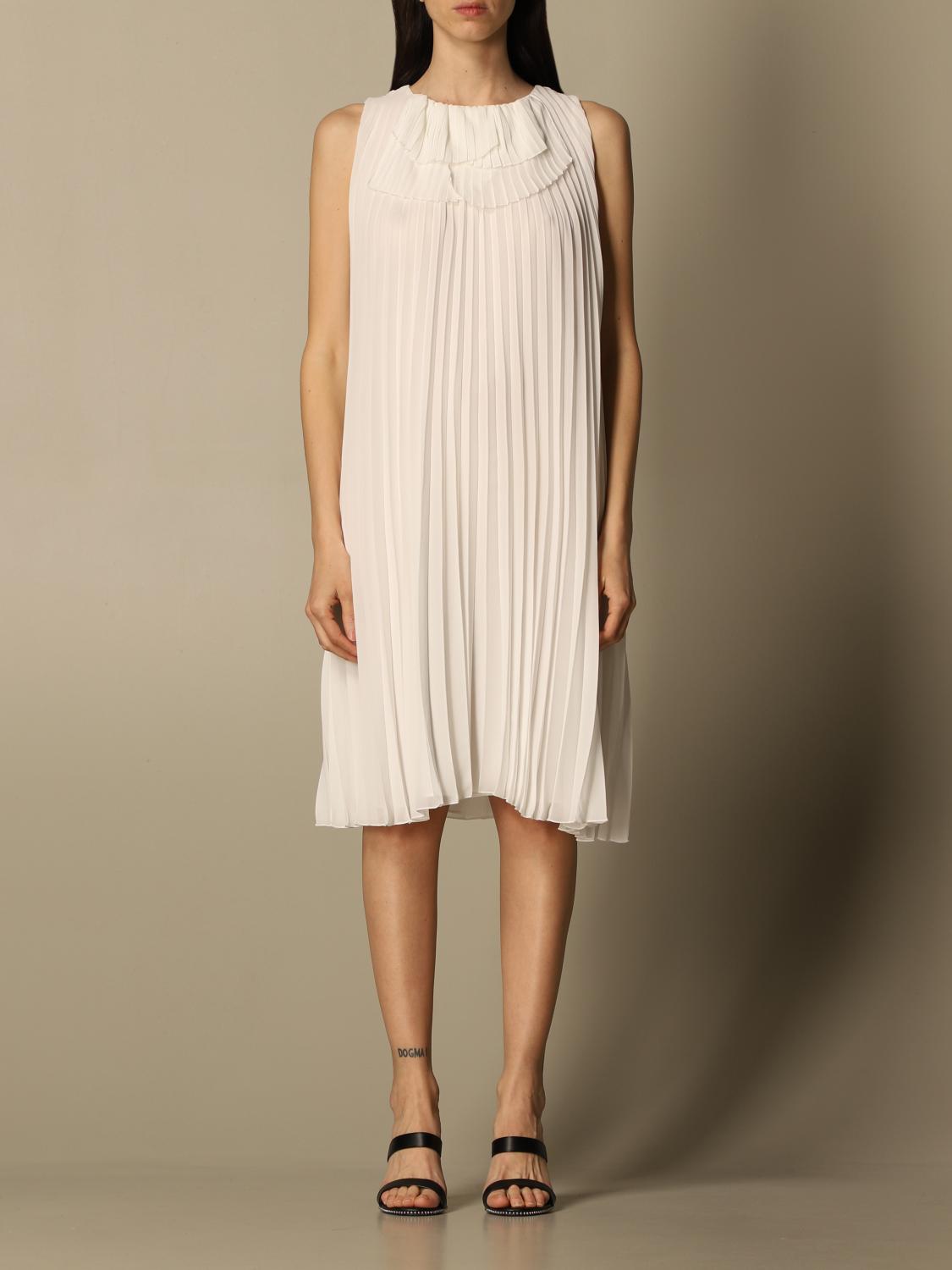 EMPORIO ARMANI short pleated dress White EMPORIO ARMANI dress