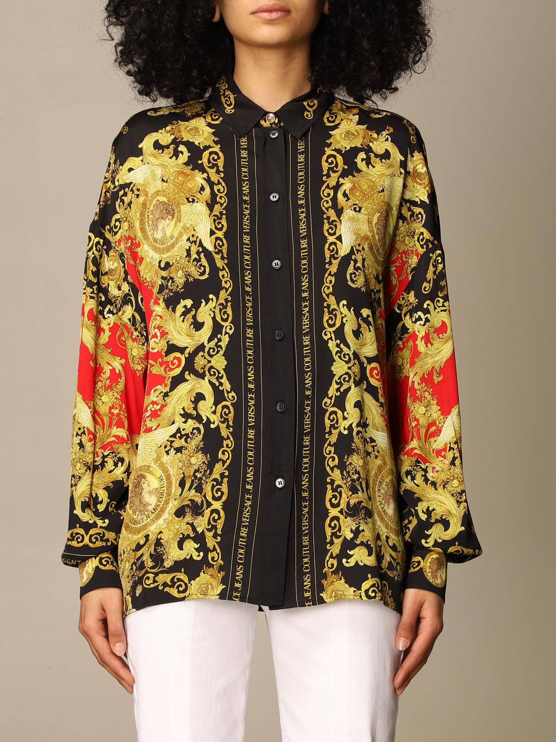 VERSACE JEANS COUTURE Camicia a fantasia Barocca Rosso Camicia