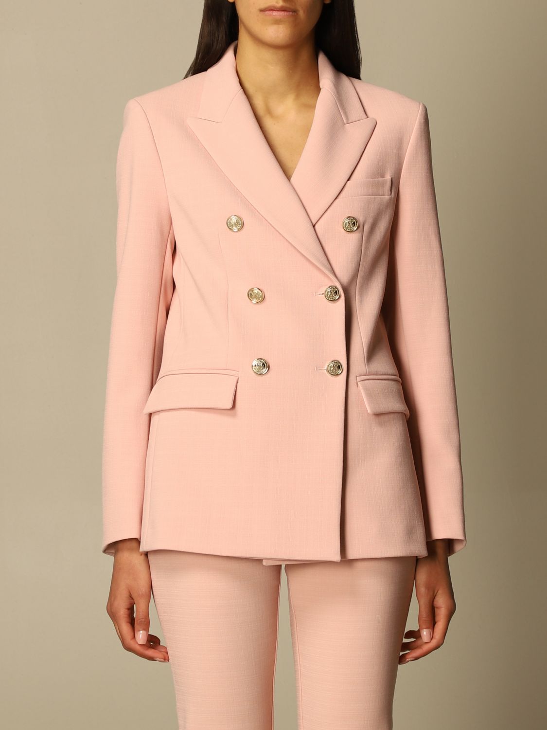 PINKO: double-breasted blazer - Pink Pinko blazer 1G15TR-8419 on GIGLIO.COM