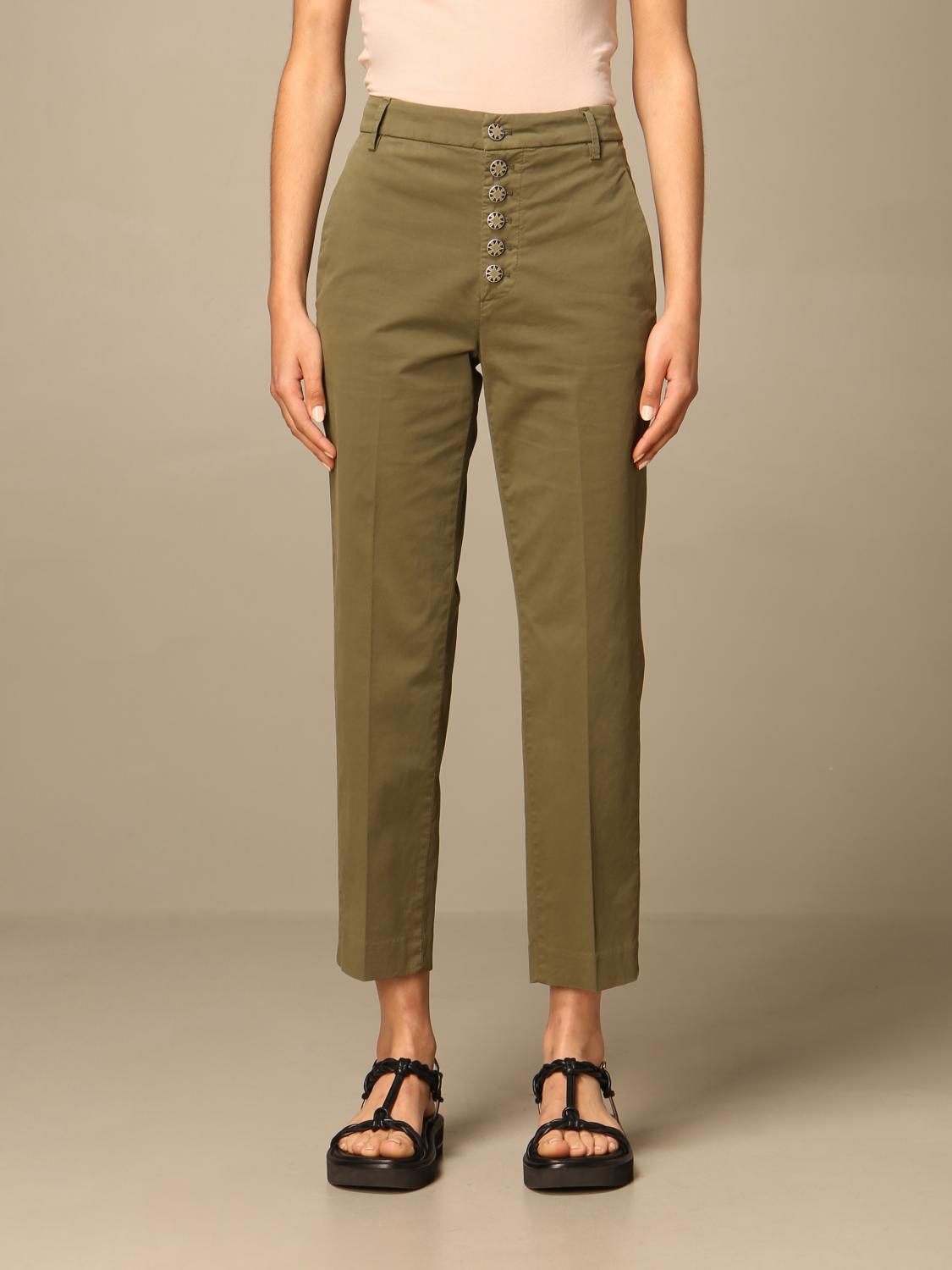 Dondup Outlet: Pantalón mujer - Militar | Pantalón Dondup DP576GSE046PTD  GIGLIO.COM