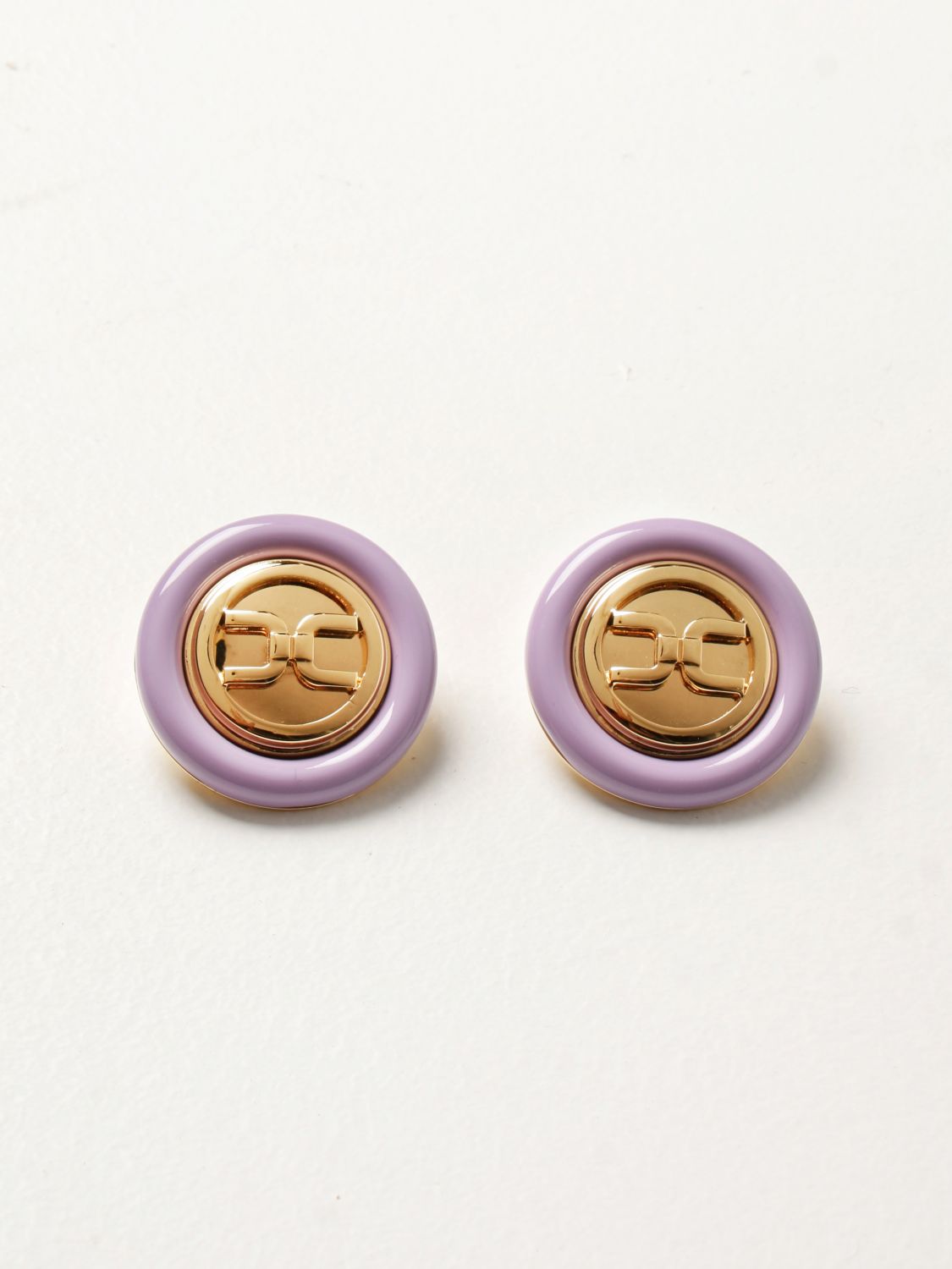 ELISABETTA FRANCHI: button earrings with logo | Jewel Elisabetta ...