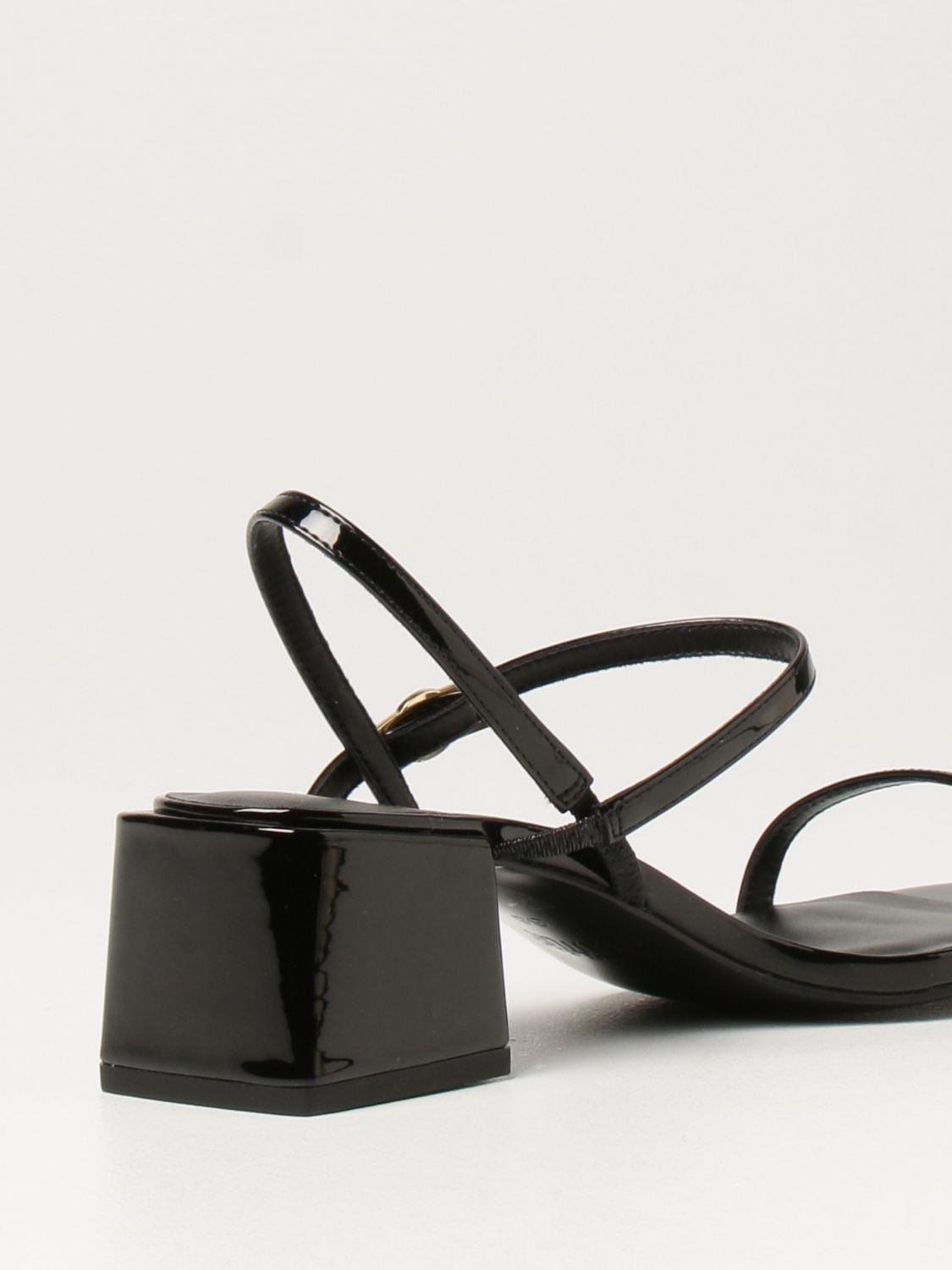 VERSACE JEANS COUTURE: patent leather sandals - Black | Versace Jeans ...
