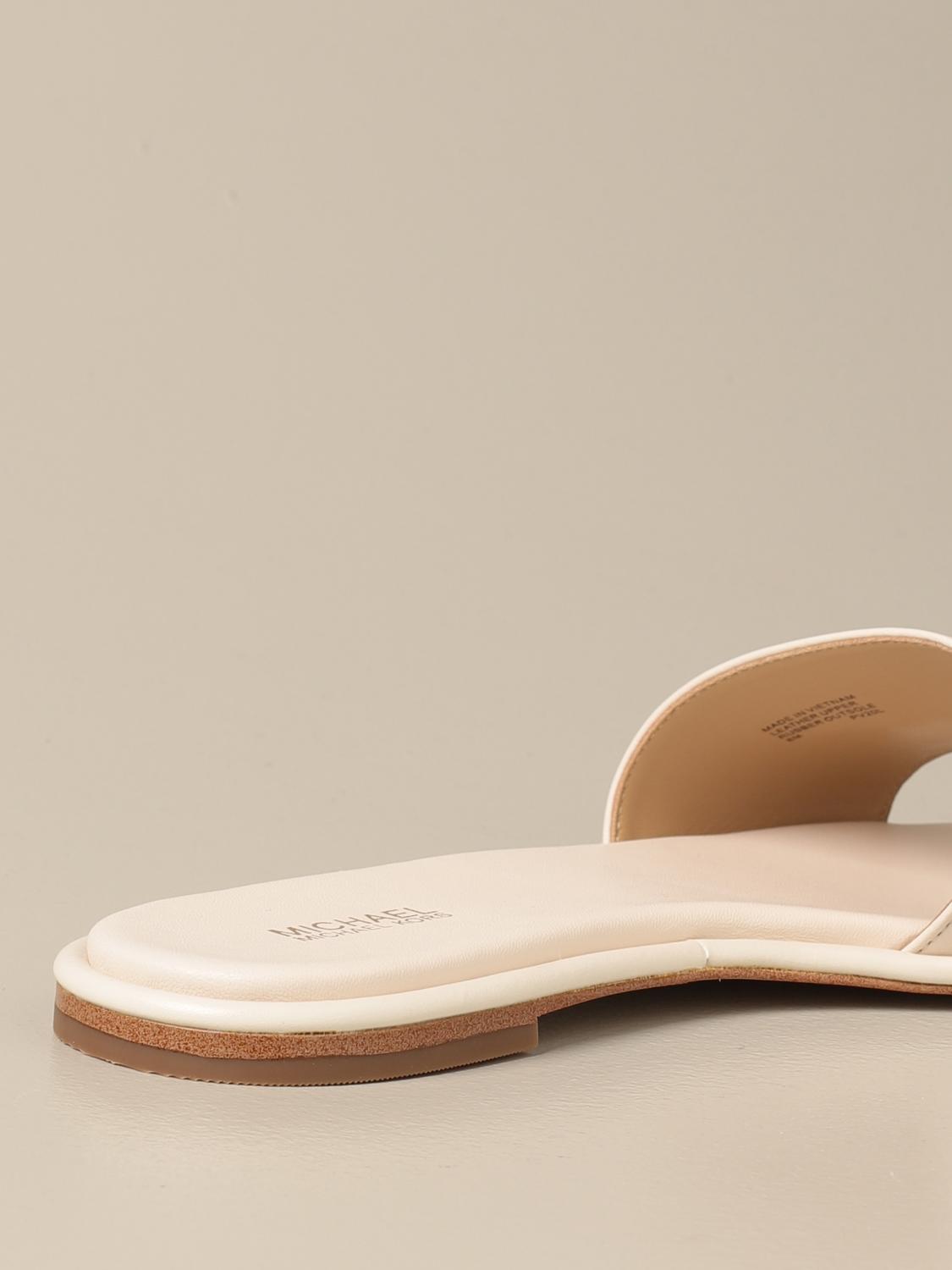 cream sandals flat