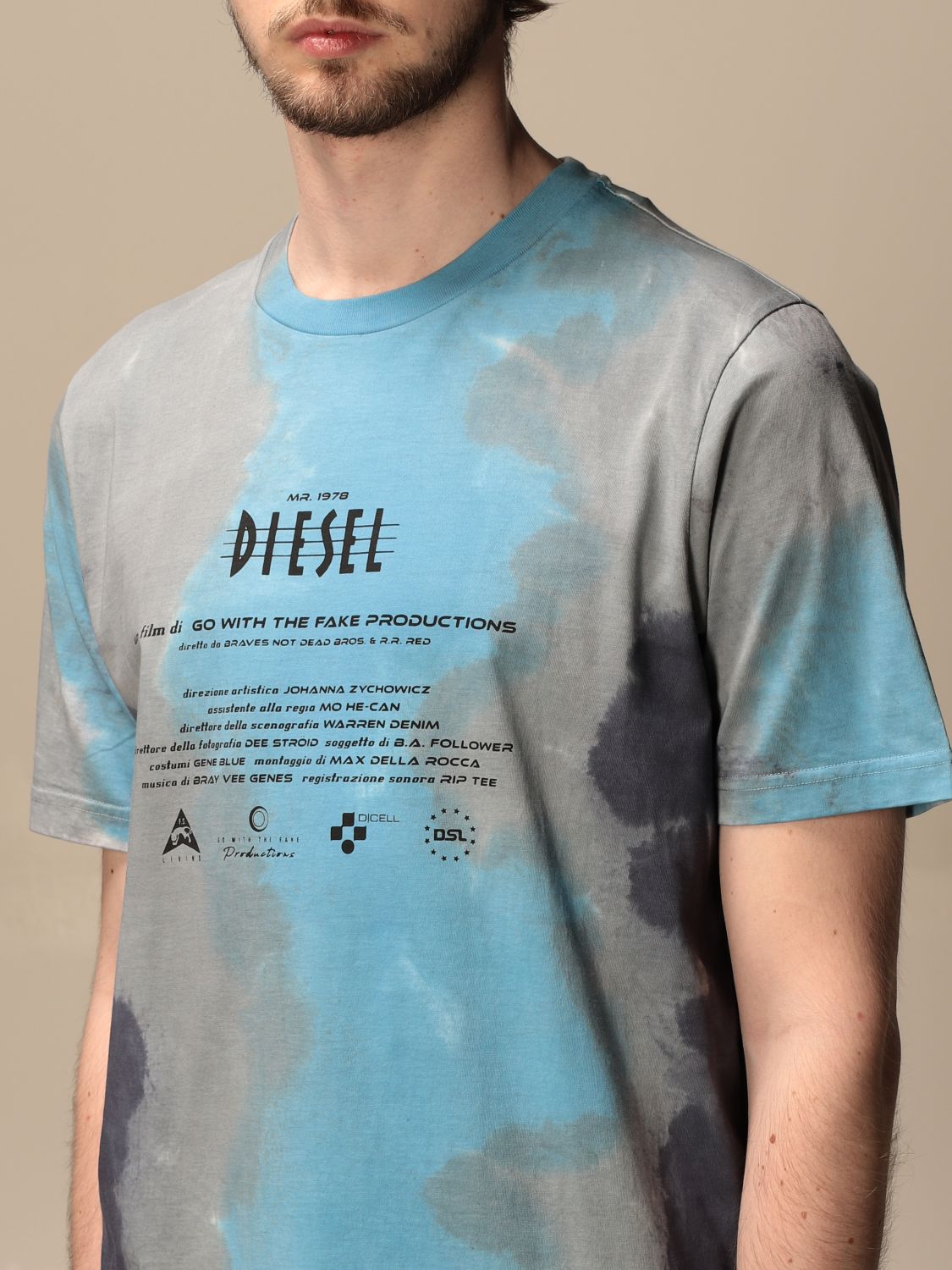 DIESEL: Camiseta para hombre, Azul | Camiseta Diesel en línea en