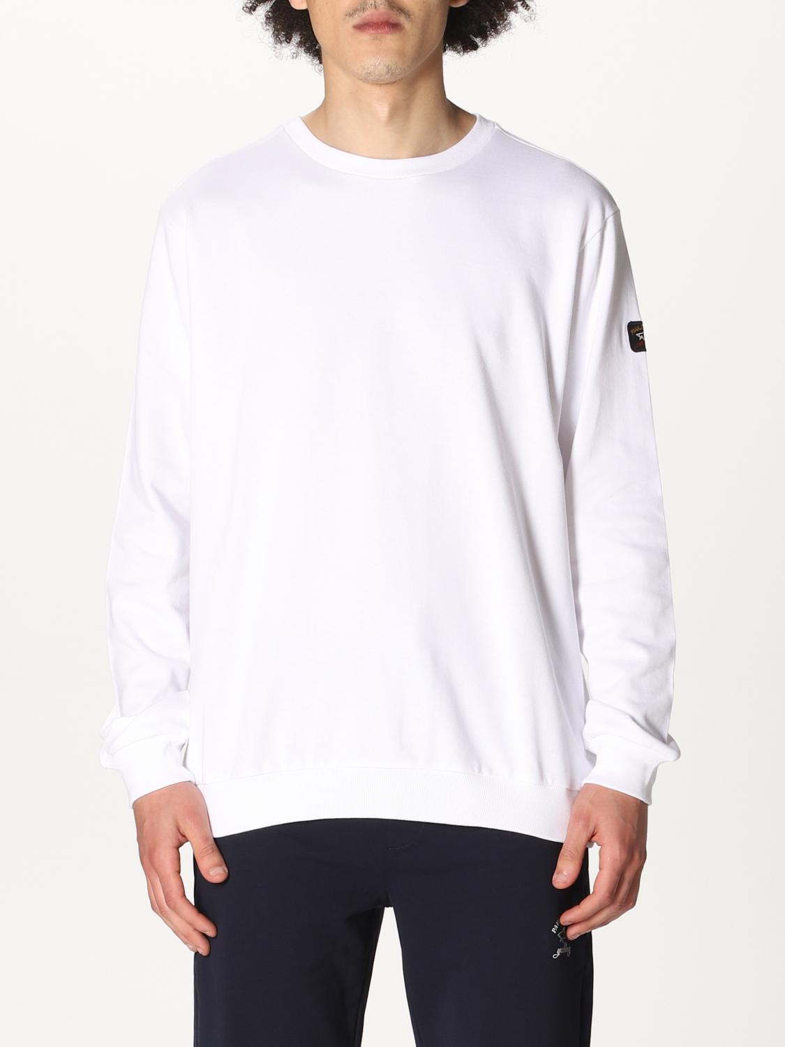 PAUL & SHARK: Basic crewneck sweatshirt in stretch cotton - White ...