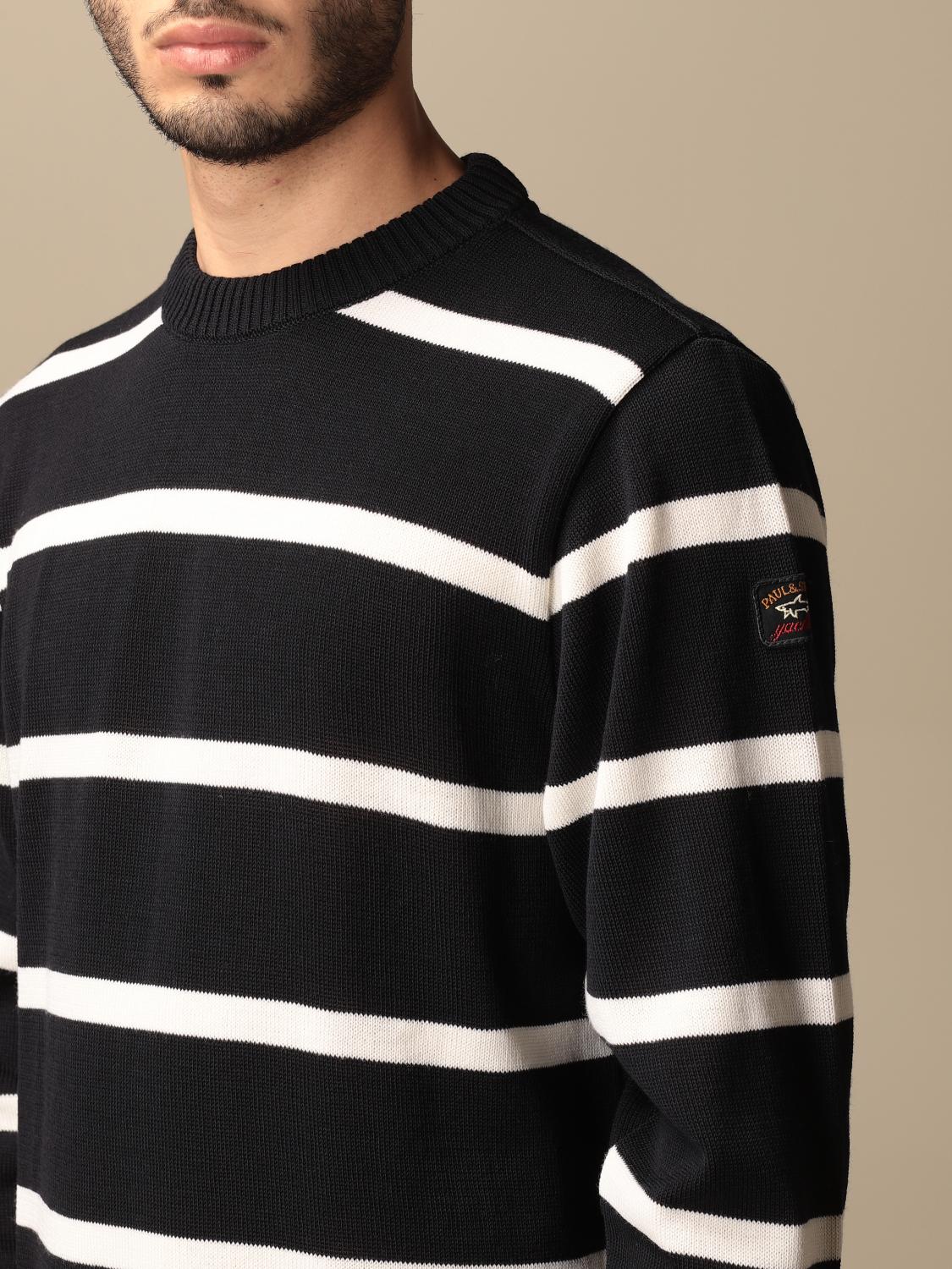 PAUL \u0026 SHARK: Striped crewneck sweater 