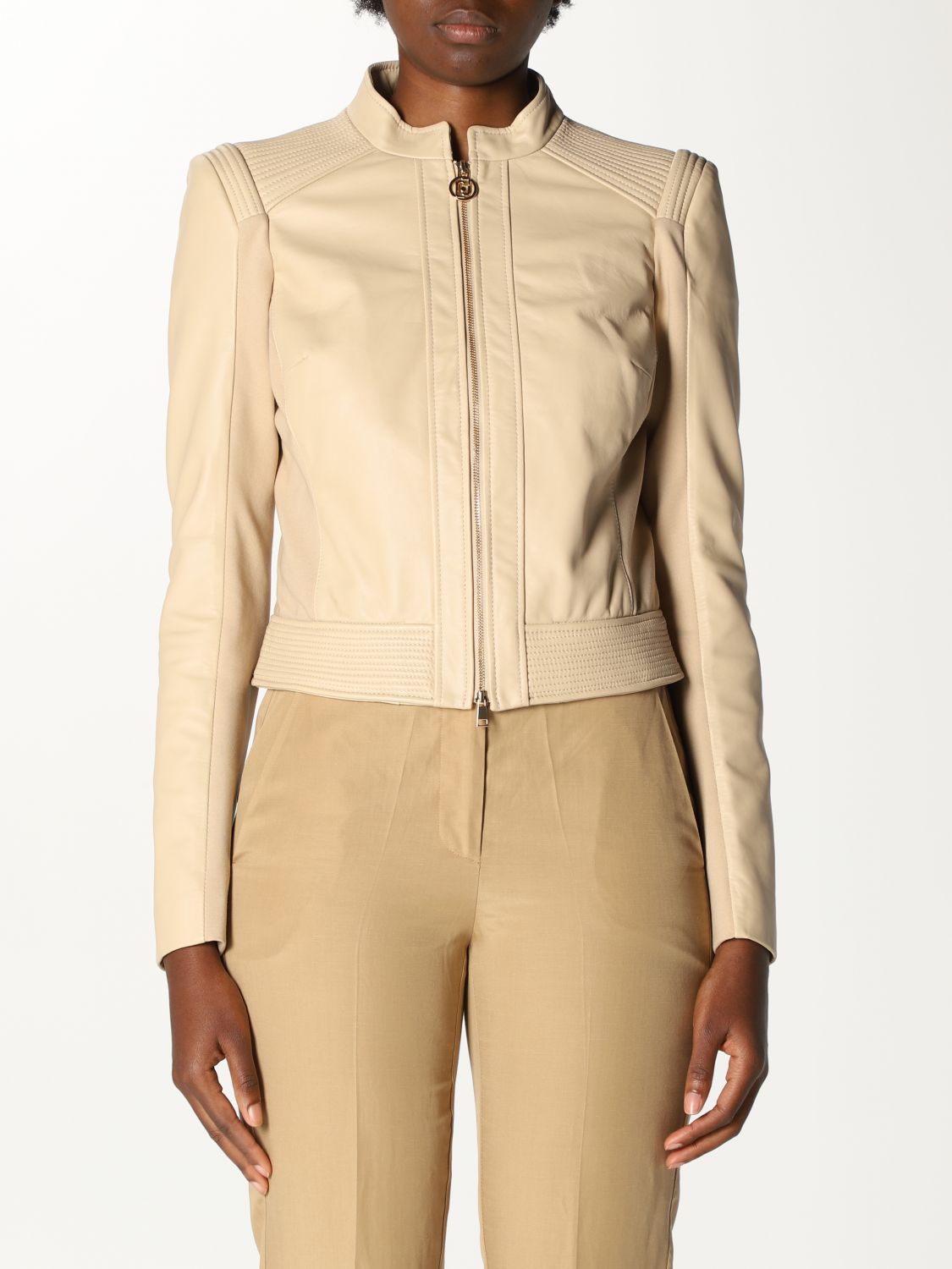 chef Snikken Banyan LIU JO: jacket in synthetic leather | Jacket Liu Jo Women Beige | Jacket Liu  Jo CA1021P0336 GIGLIO.COM