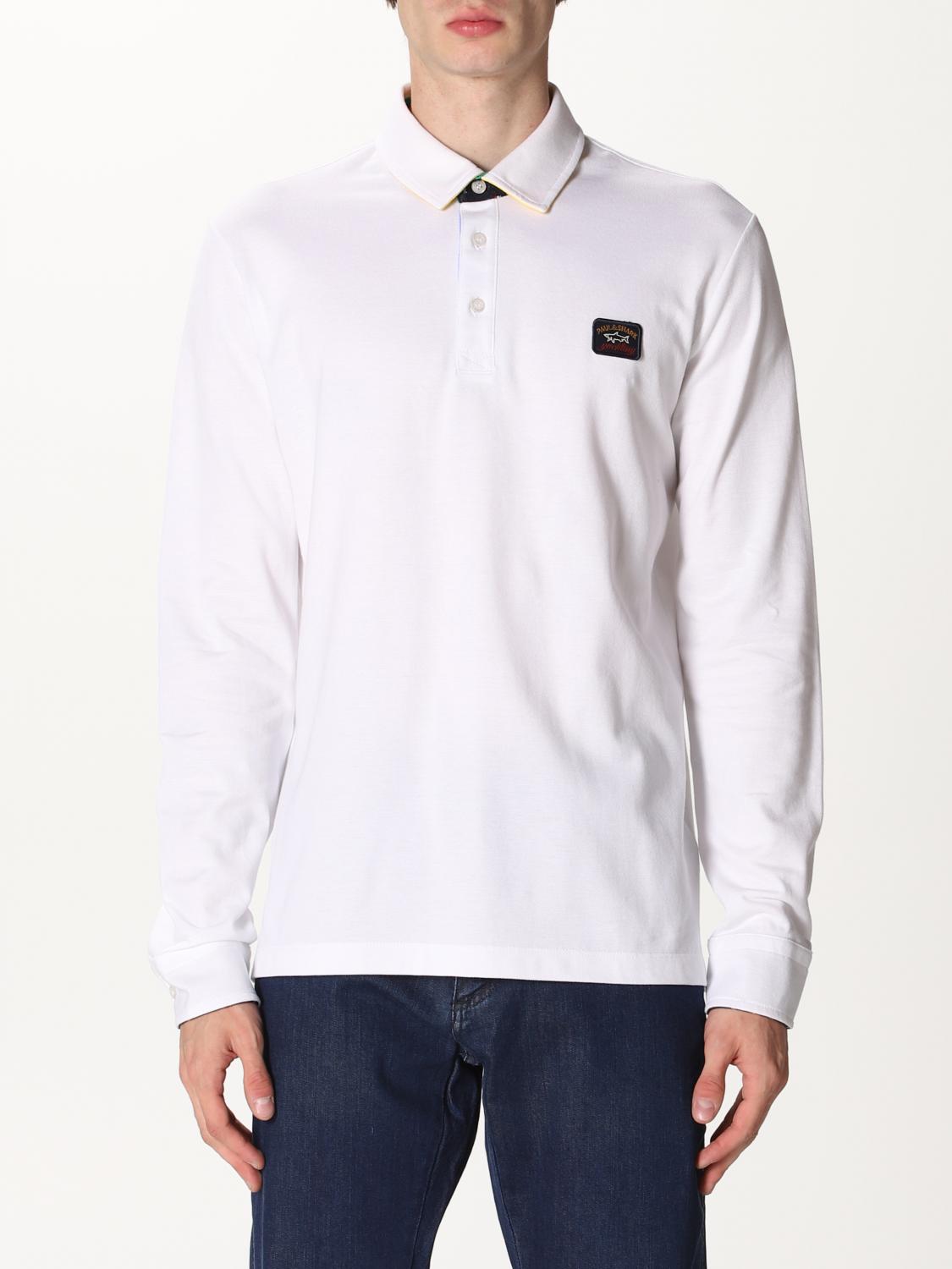 paul and shark white long sleeve polo