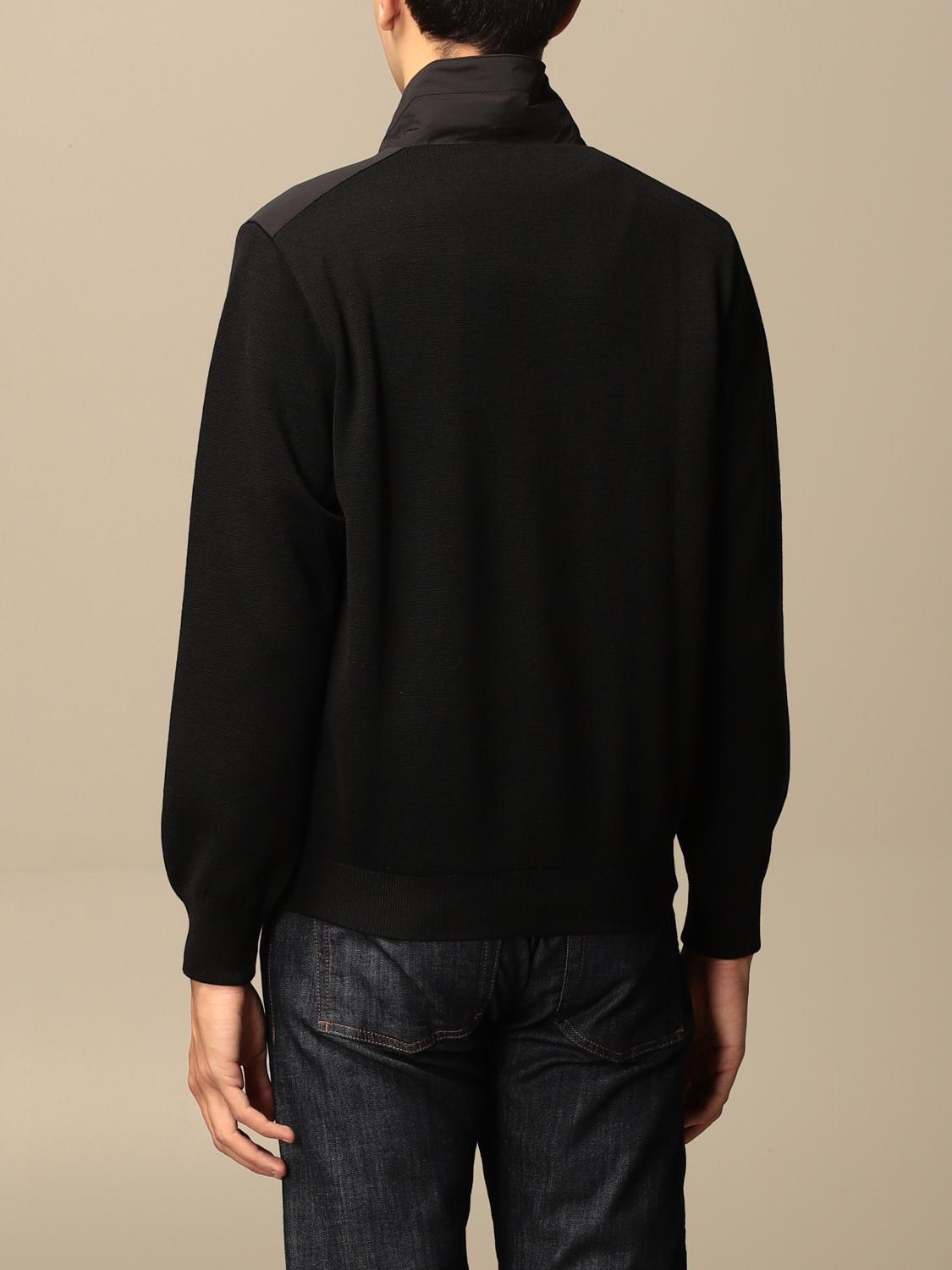 Maglione Uomo PAUL & SHARK Collo Alto Con Zip Lana Vergine 100% Nero - Foto 3