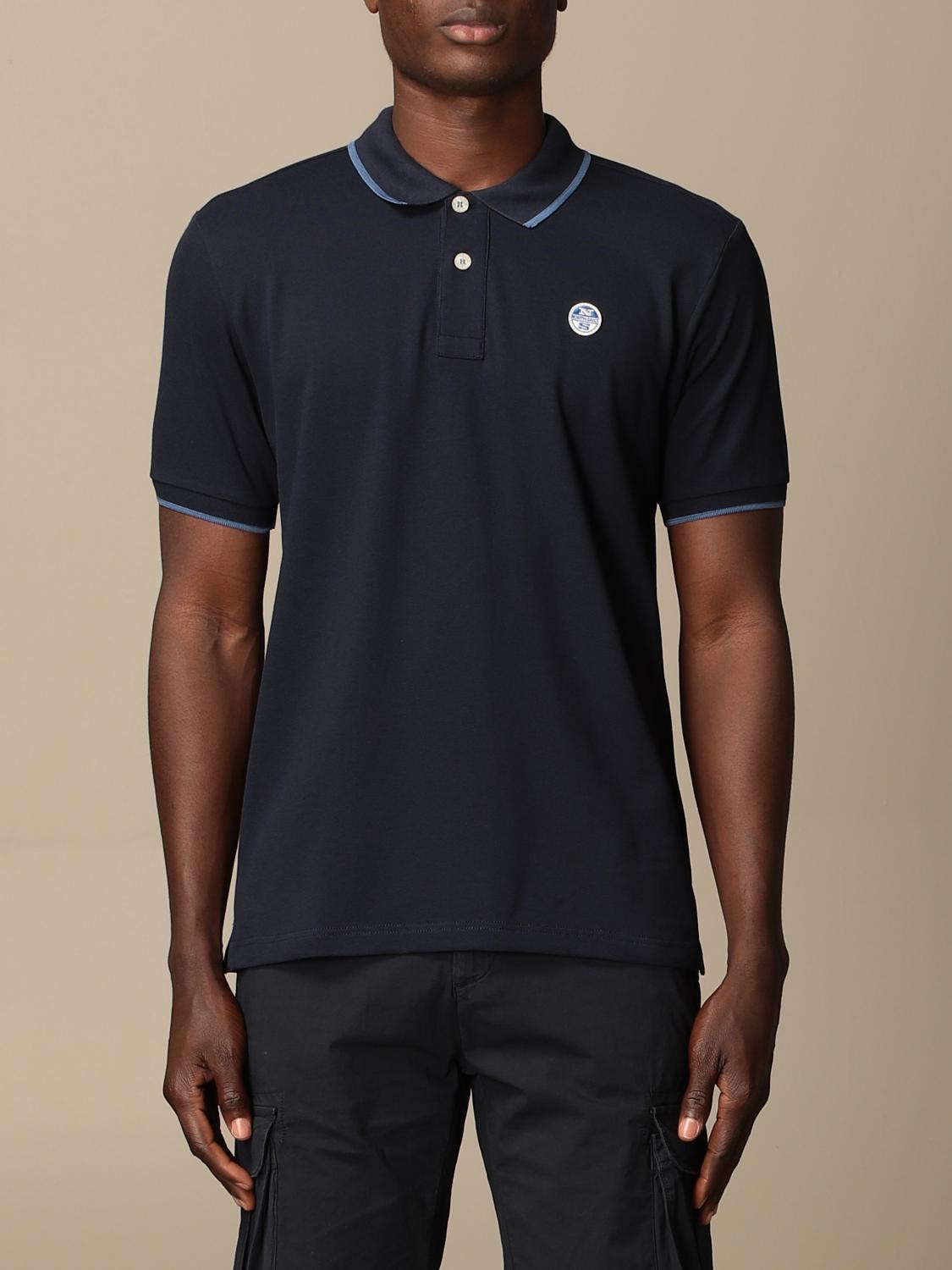 NORTH SAILS: polo shirt in cotton with logo - Navy | North Sails polo ...