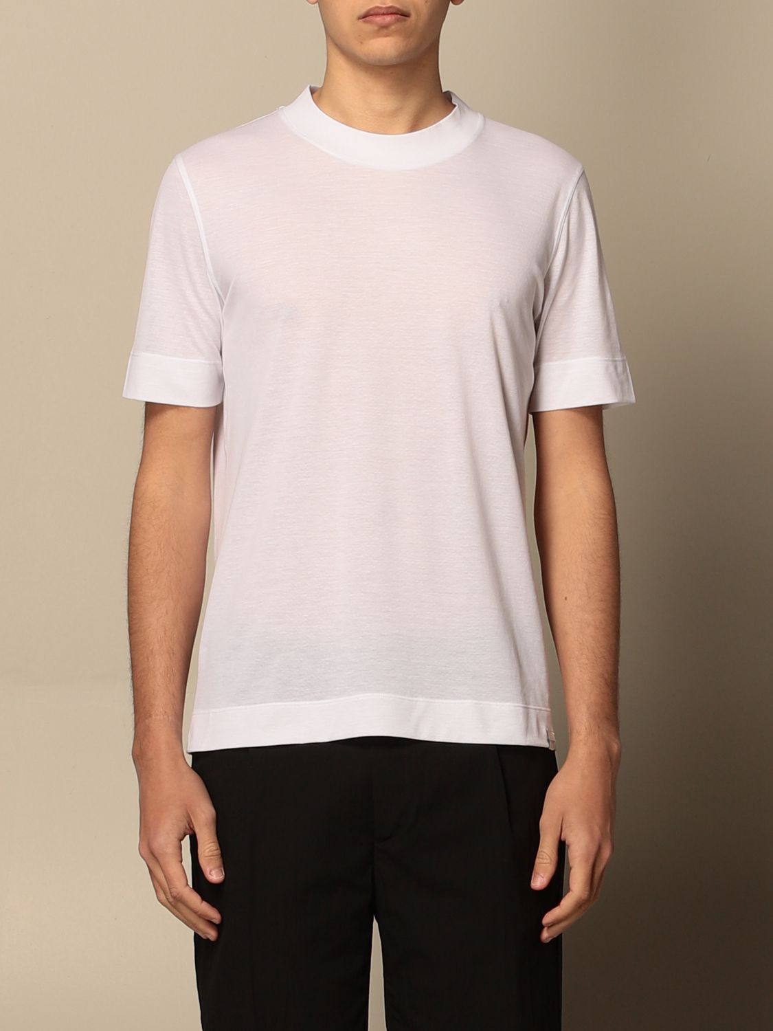 PAOLO PECORA: basic T-shirt with mini logo - White | Paolo Pecora t ...