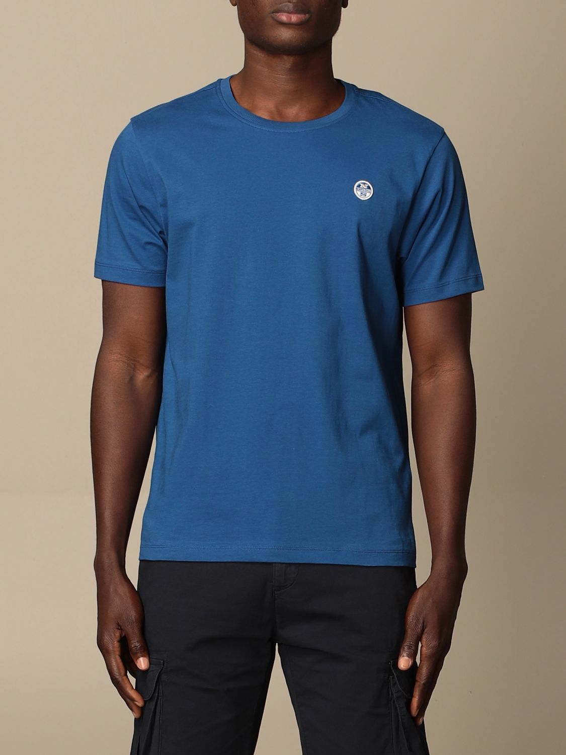NORTH SAILS: cotton t-shirt with logo - Blue | North Sails t-shirt ...