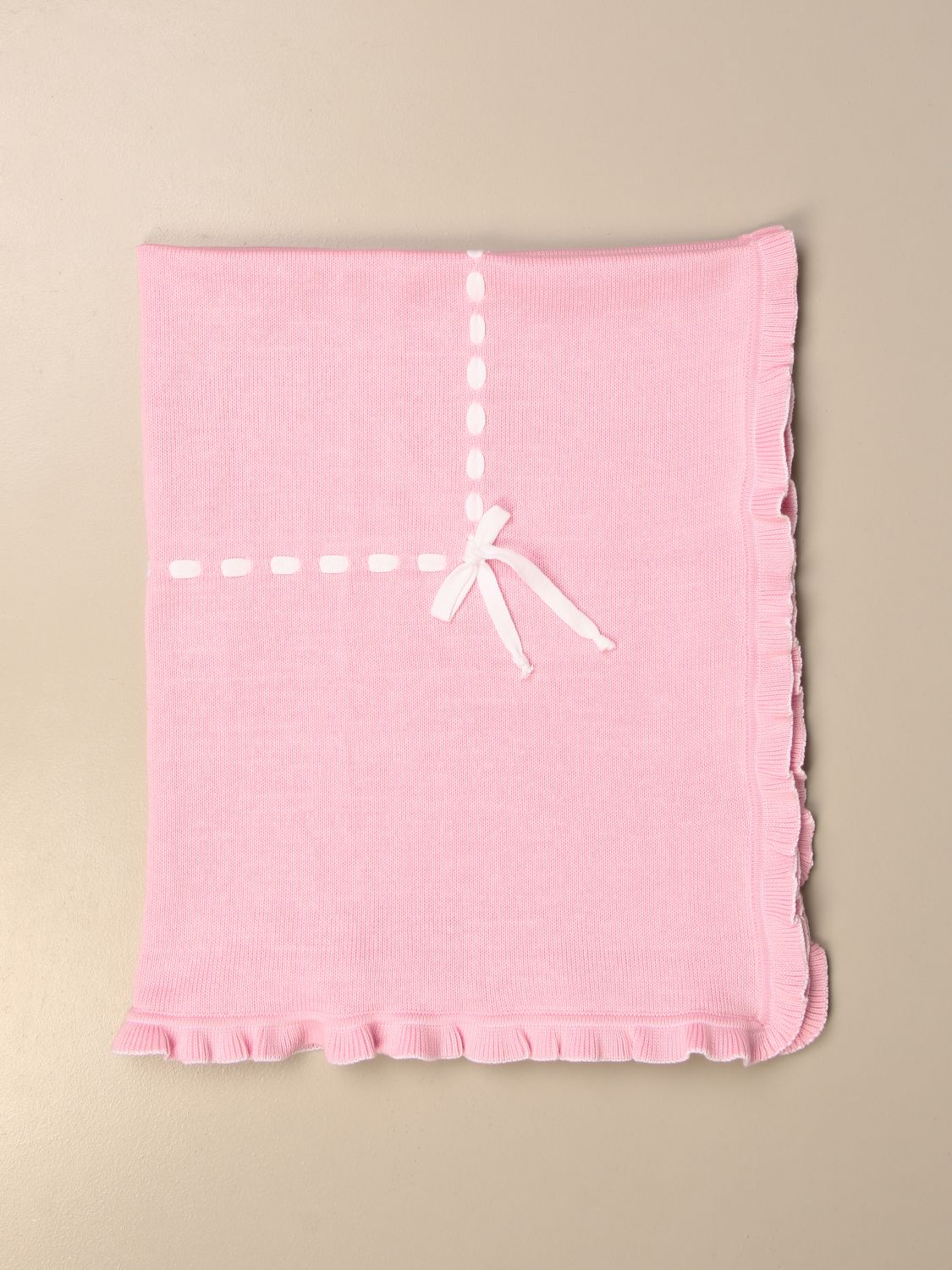 Blanket Siola: Siola blanket with bow fuchsia 1