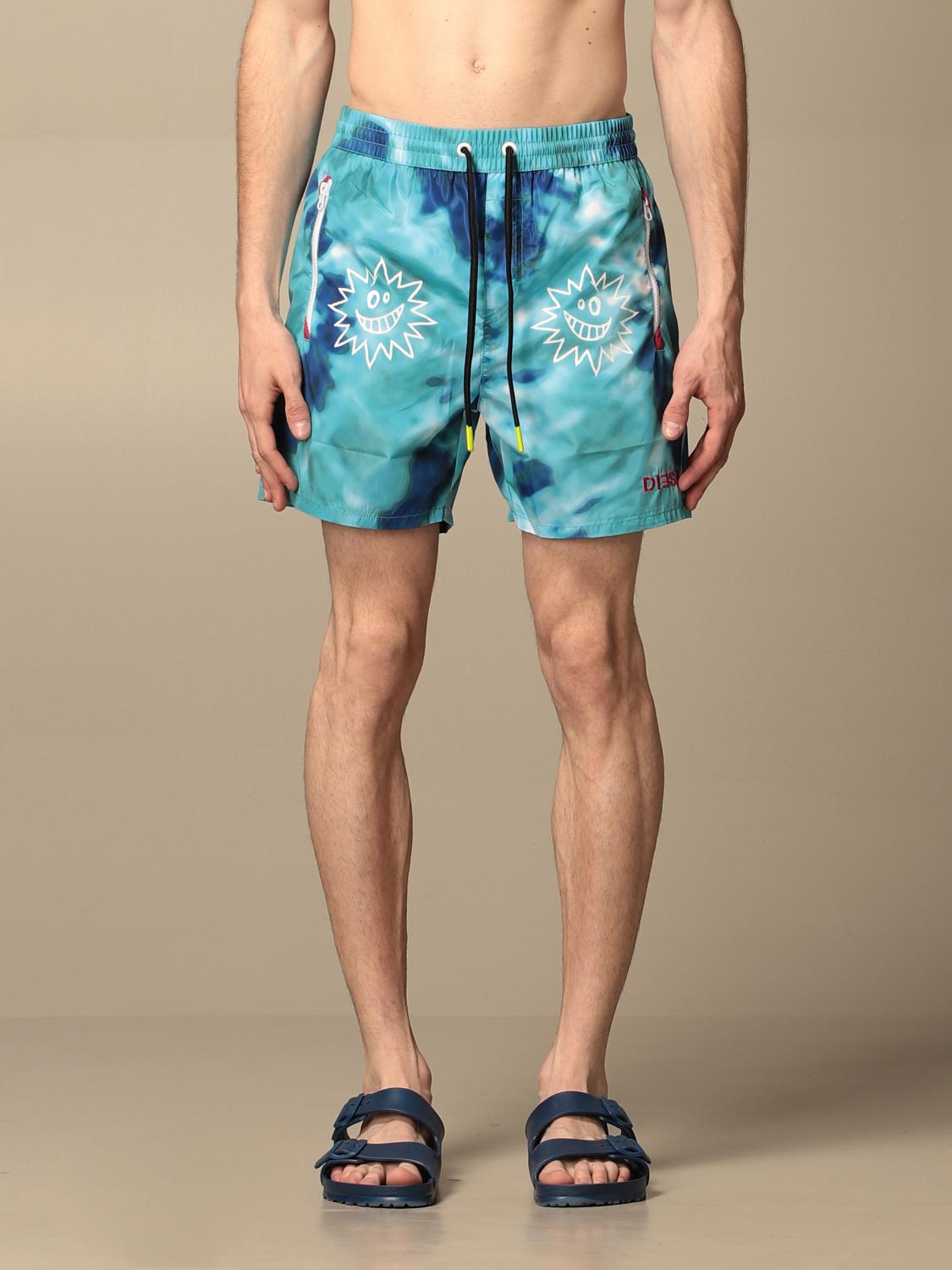 Diesel Printed Swim Shorts Gnawed Blue Diesel Swimsuit 00sv9u 0icad Online On Giglio