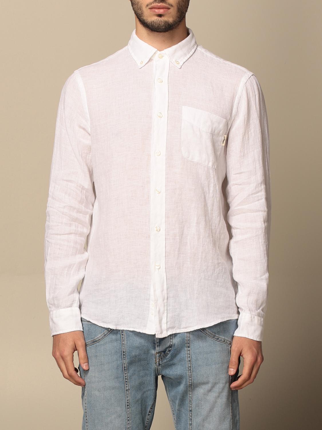 Roy Rogers Outlet: Camicia in lino - Bianco | Camicia Roy Rogers  P21RRU703P0511567 GIGLIO.COM