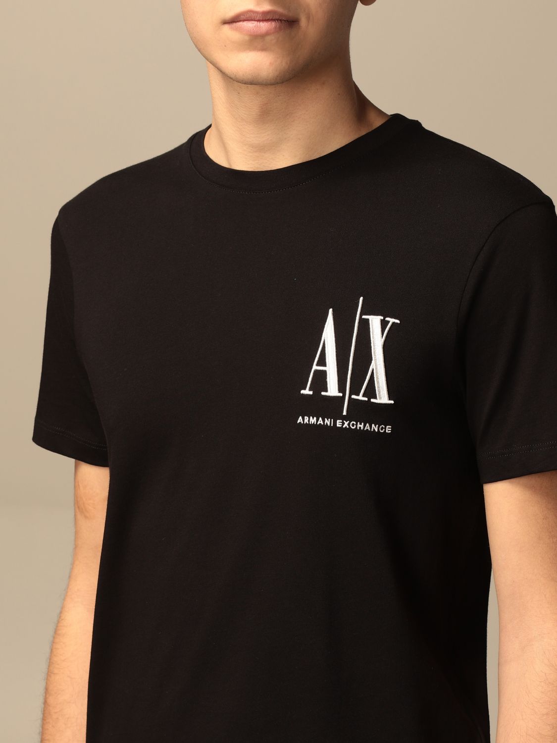 ARMANI EXCHANGE: T-shirt with logo - Black | T-Shirt Armani Exchange ...