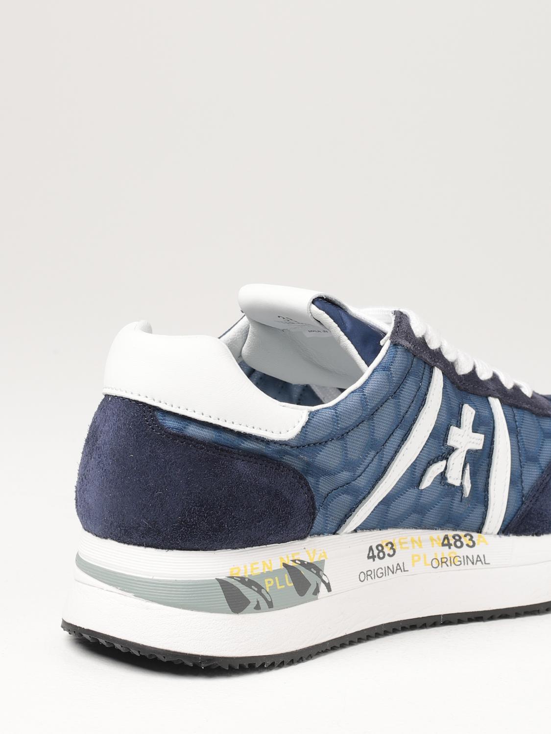 PREMIATA: Conny sneakers in suede and sheer technical fabric - Blue |  Sneakers Premiata CONNY 5249 GIGLIO.COM