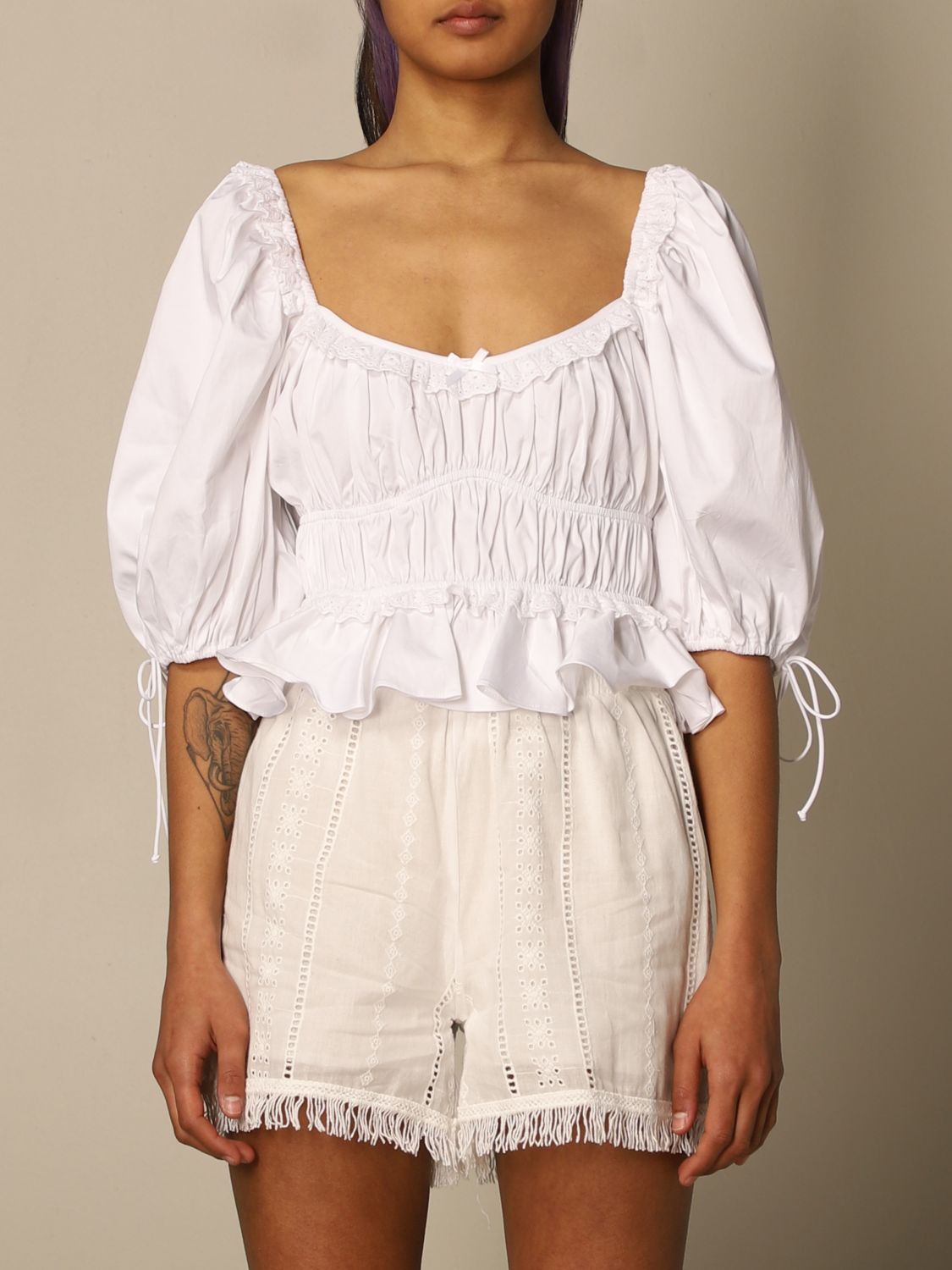 FOR LOVE & LEMONS: Shirt women - White | FOR LOVE & LEMONS top ...