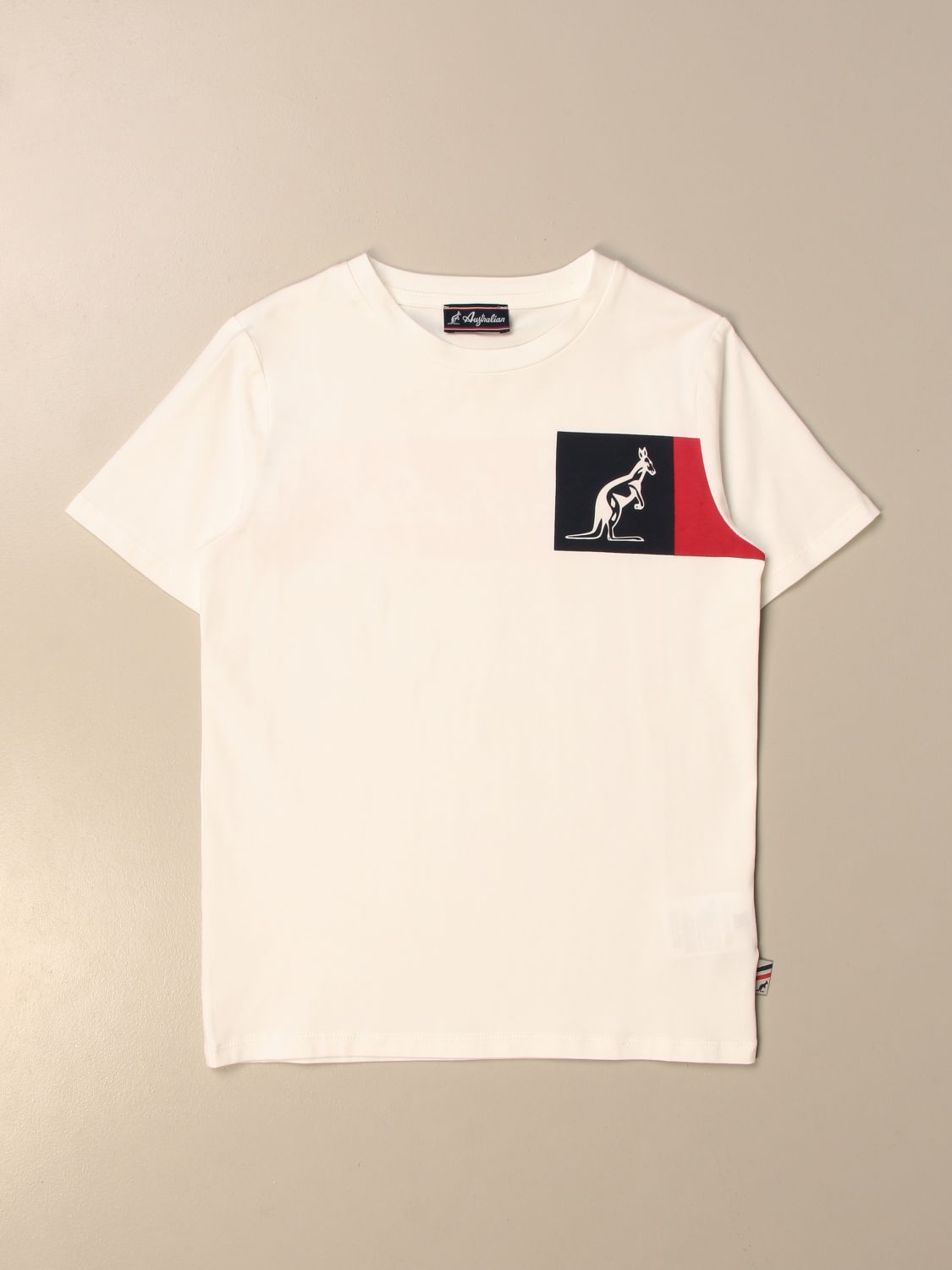 T-shirt Australian: T-shirt Australian con stampa logo bianco 1