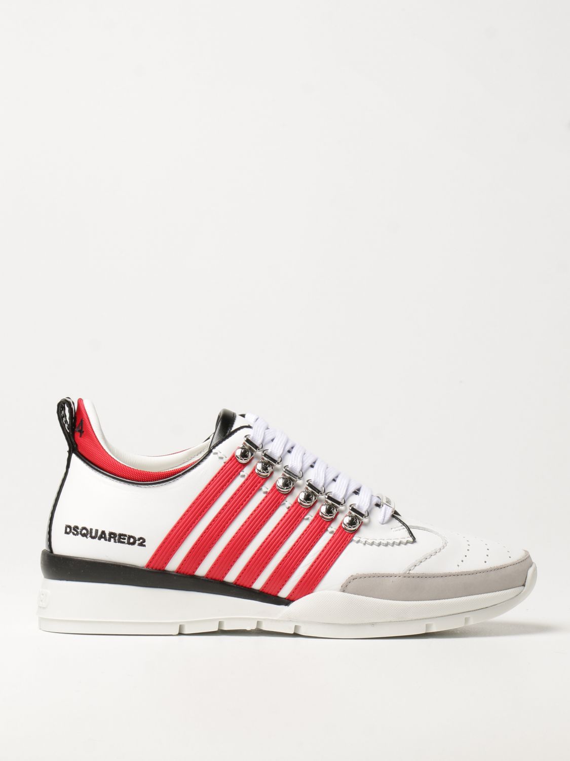 DSQUARED2: sneakers in leather with - White | Dsquared2 sneakers SNM0146 0104088 online on GIGLIO.COM