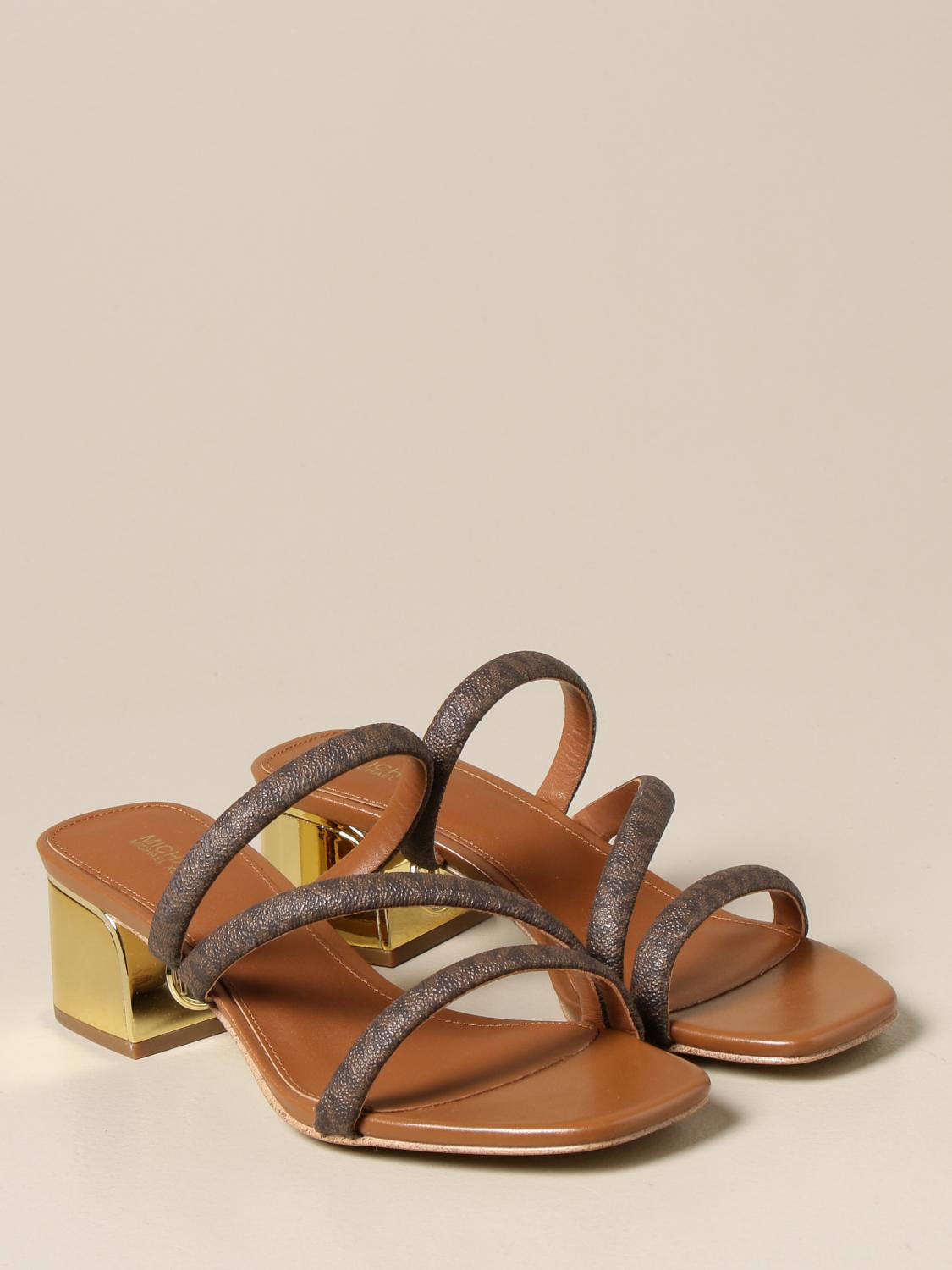 brown michael kors slides