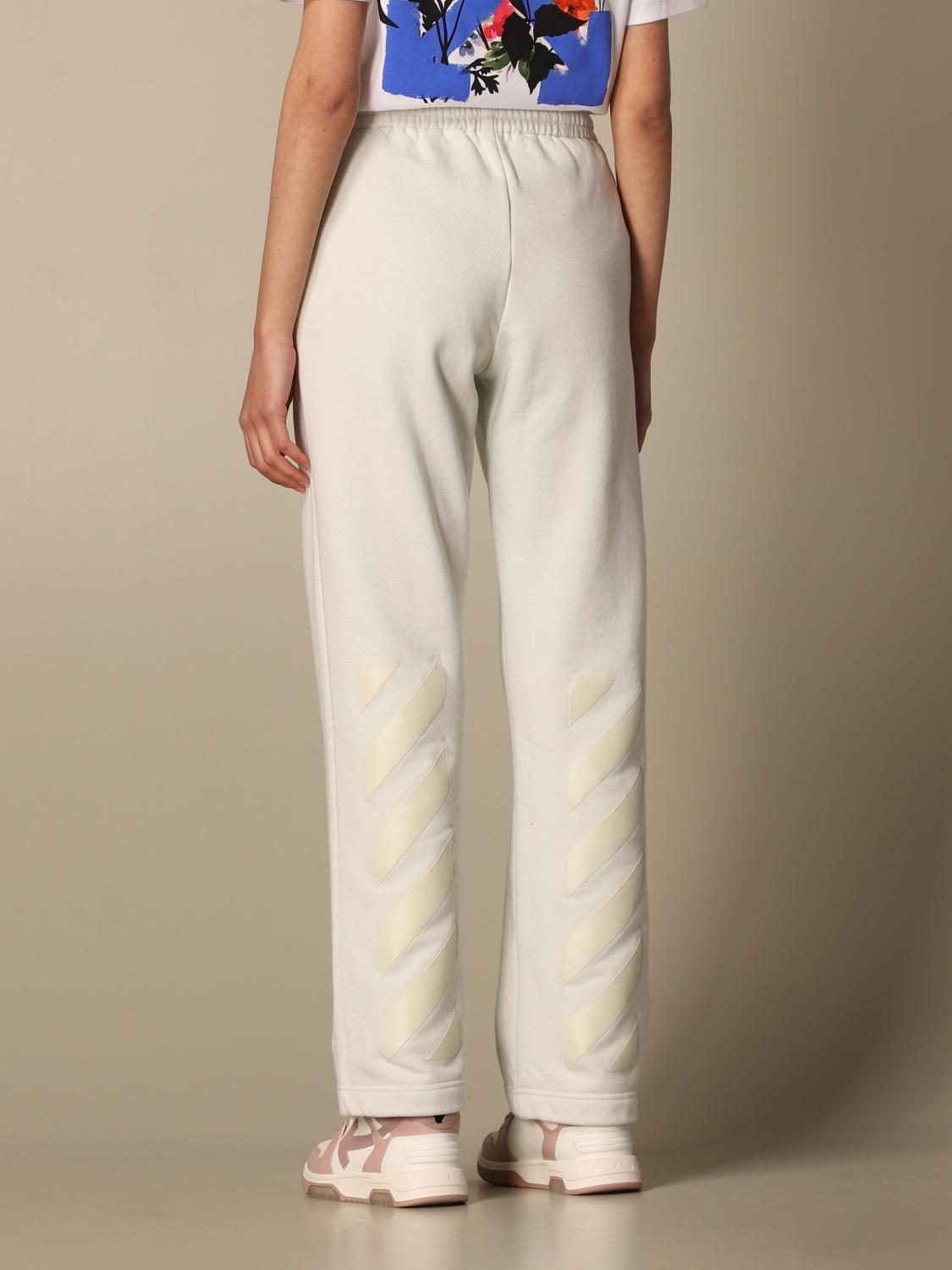 off white nylon mesh pants