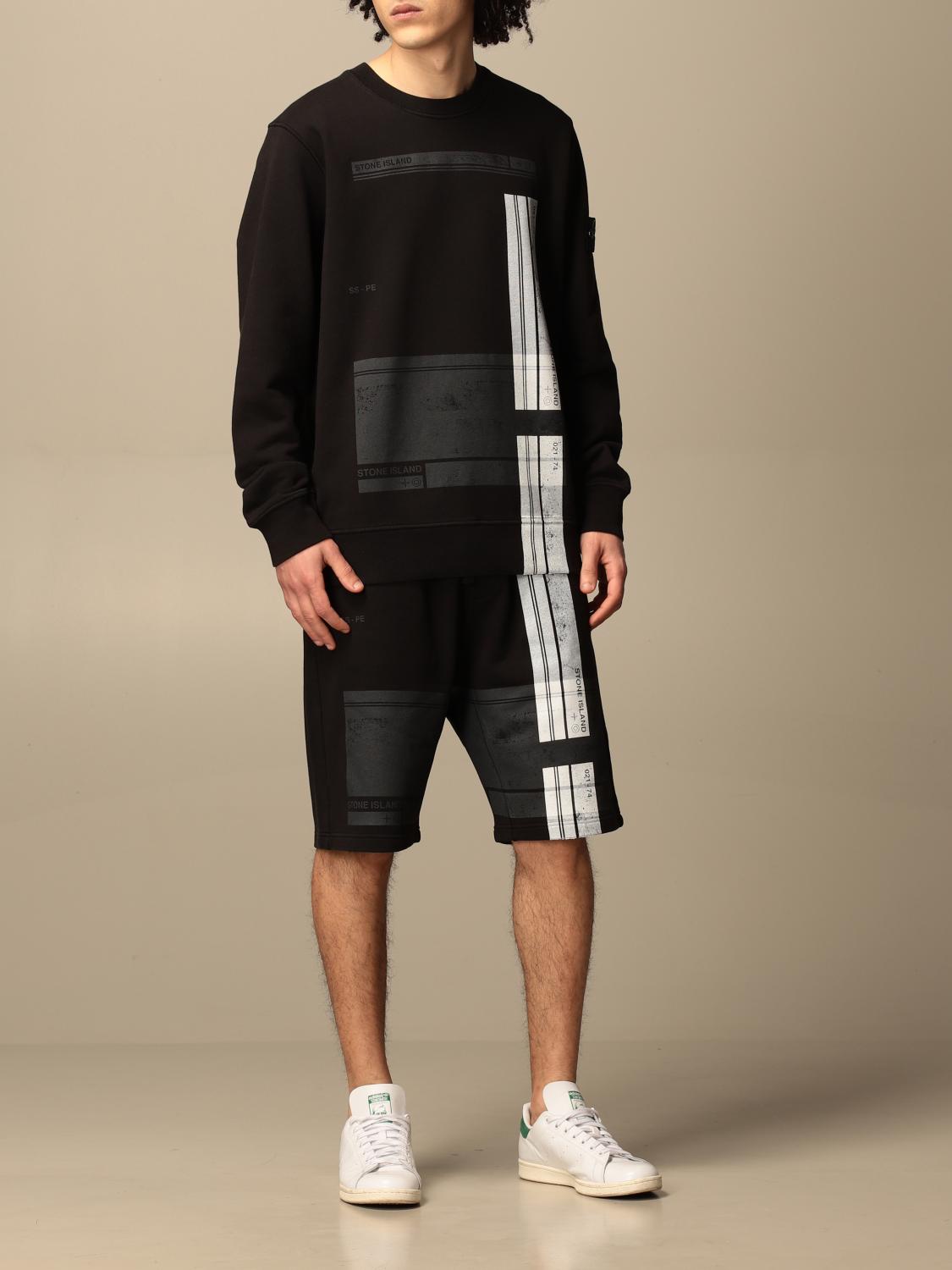 stone island black crew neck jumper