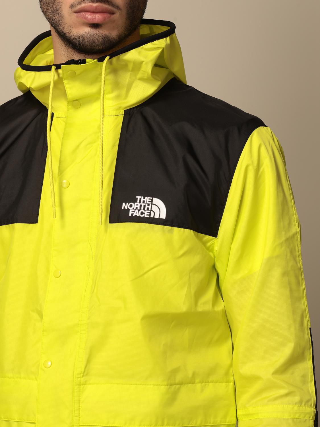 yellow north face jacket