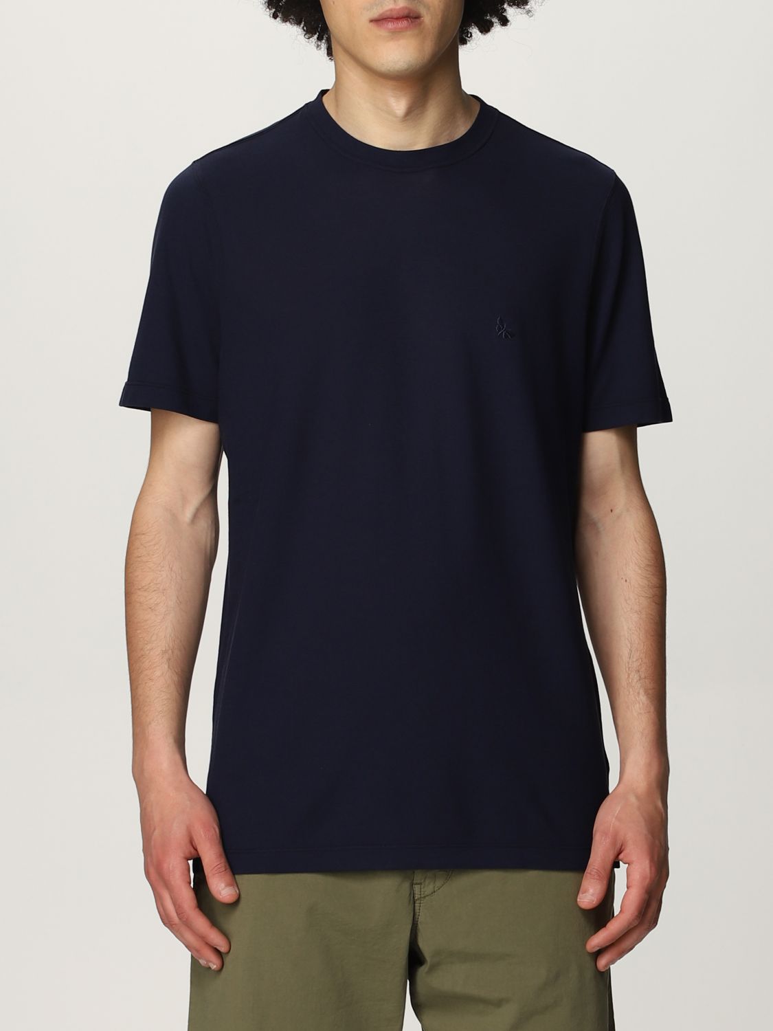 GRAN SASSO: basic cotton t-shirt - Blue | Gran Sasso t-shirt 6013678014 ...