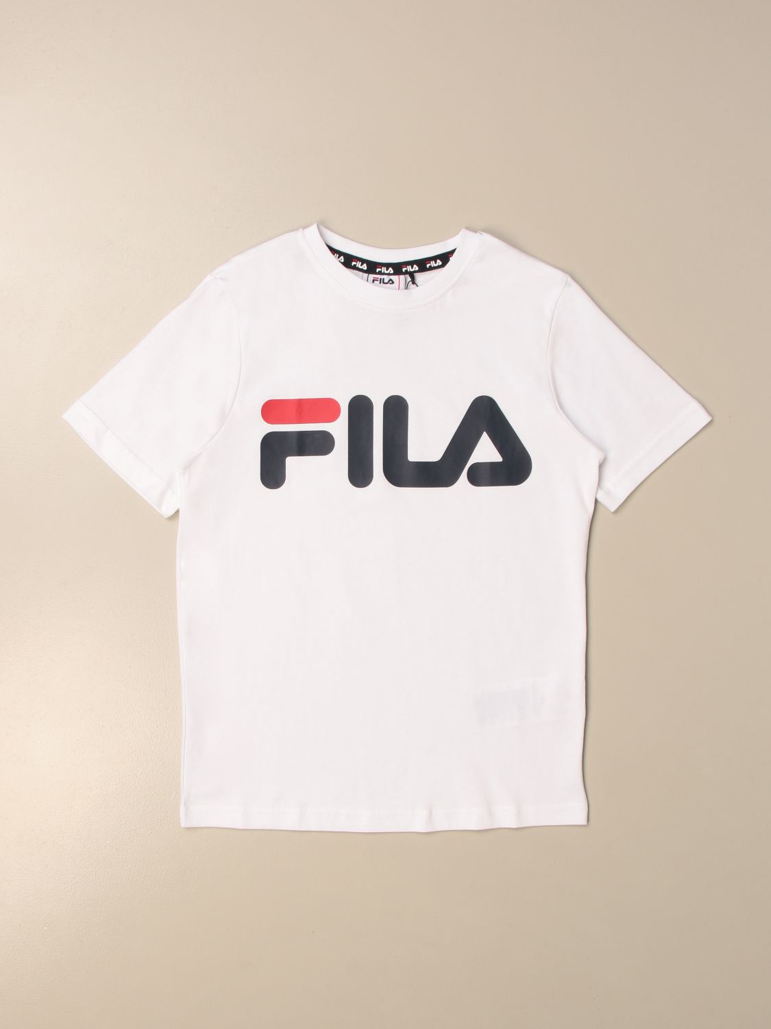 FILA: T-shirt with logo - White | Fila t-shirt 688021 online on GIGLIO.COM