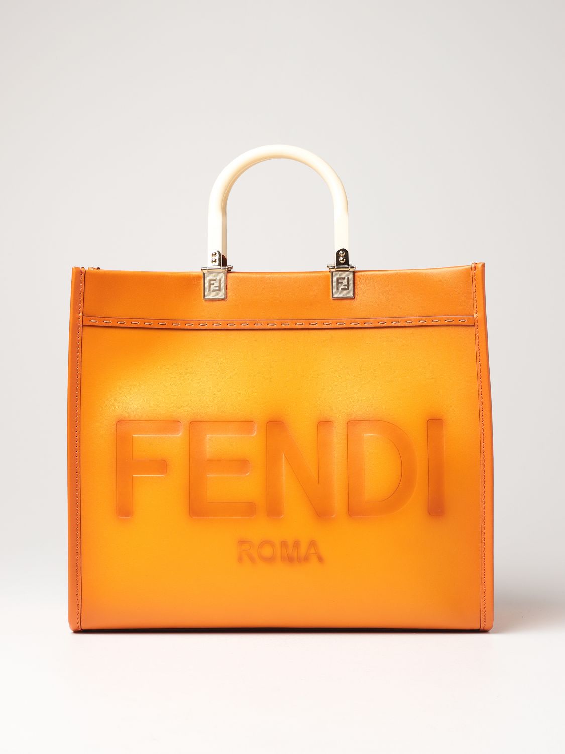 FENDI: Sunshine bag in gradient leather with big logo - | Fendi handbag 8BH386 AF2G online at GIGLIO.COM