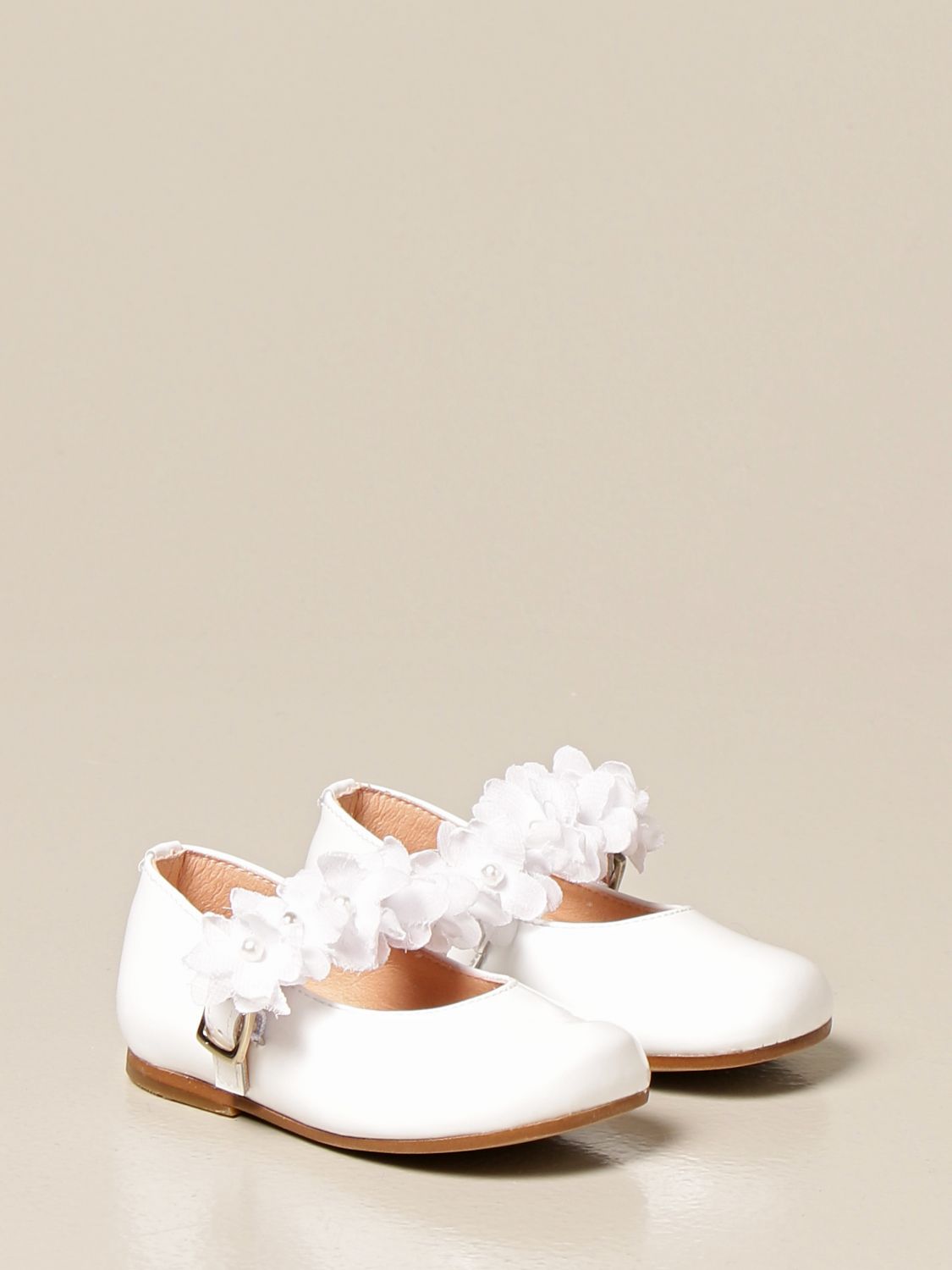 Shoes Clarys: Clarys ballerina in patent leather with floral applications white 2