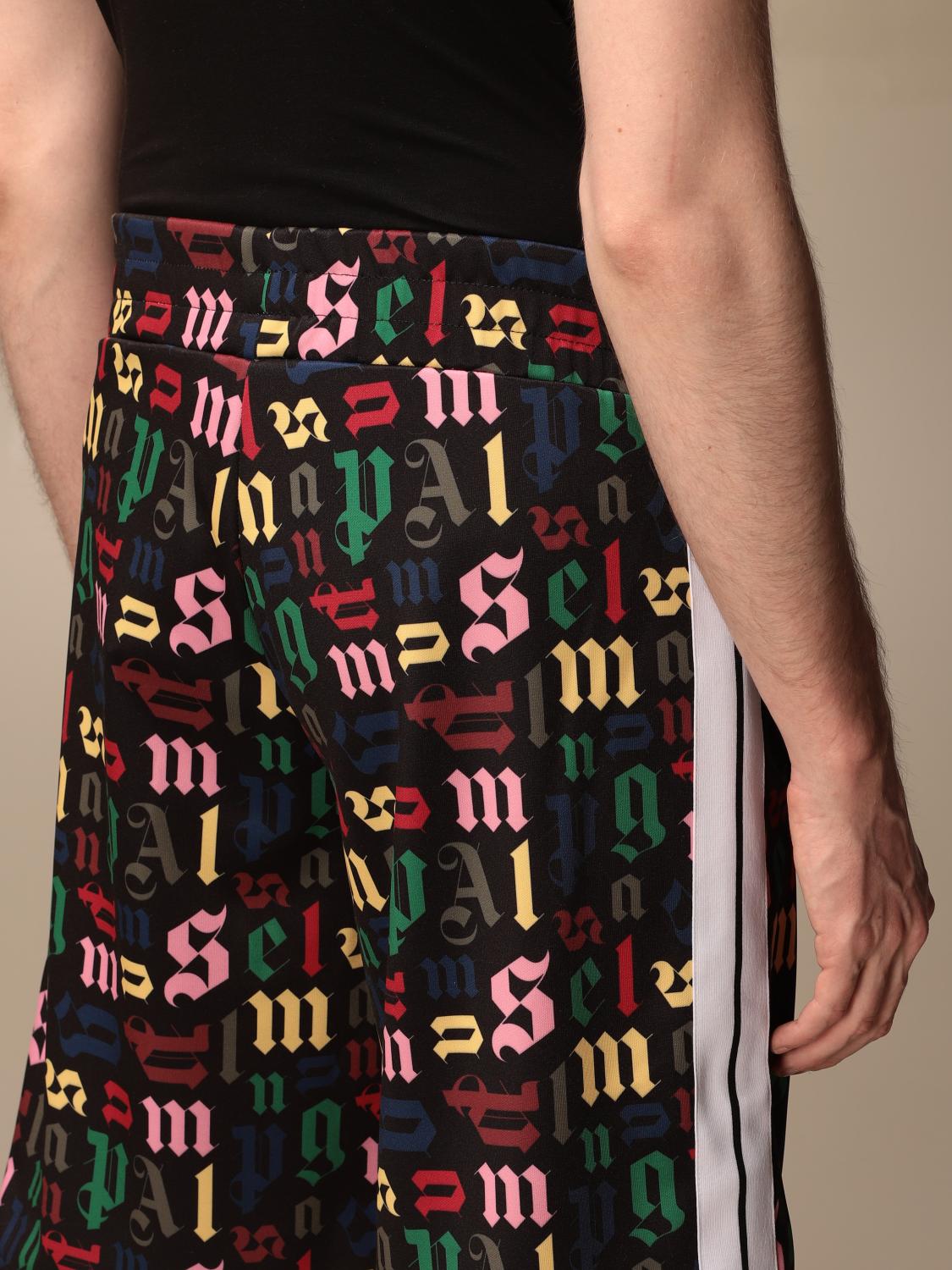 PALM ANGELS: Pantaloncino con logo all over - Nero | Pantaloncino Palm  Angels PMCB011S21FAB004 GIGLIO.COM