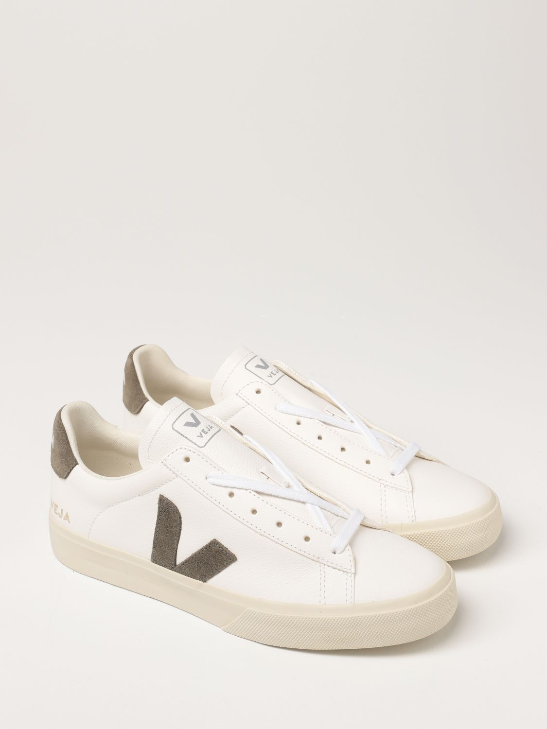 VEJA: sneakers in micro-grained leather - Green | Sneakers Veja ...