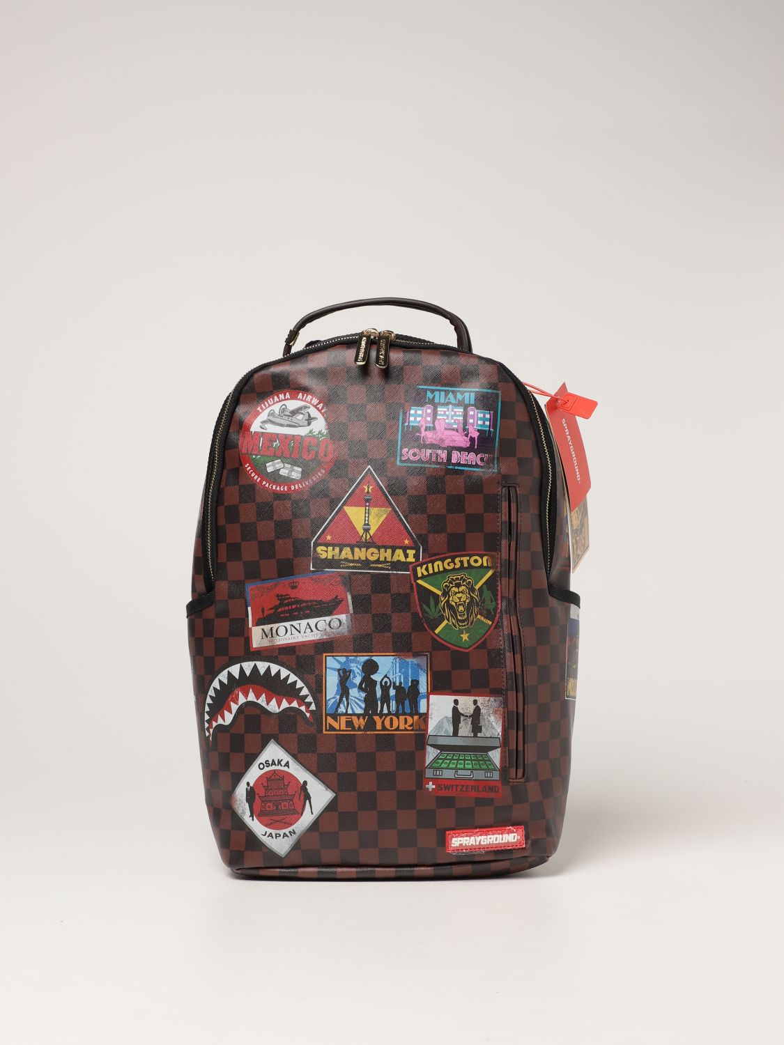 SPRAYGROUND: backpack in vegan leather with prints - Brown