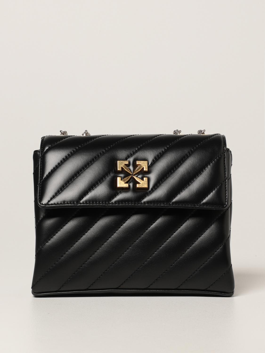 OFFWHITE Jackhammer Off White crossbody bag in quilted leather Black Crossbody Bags Off