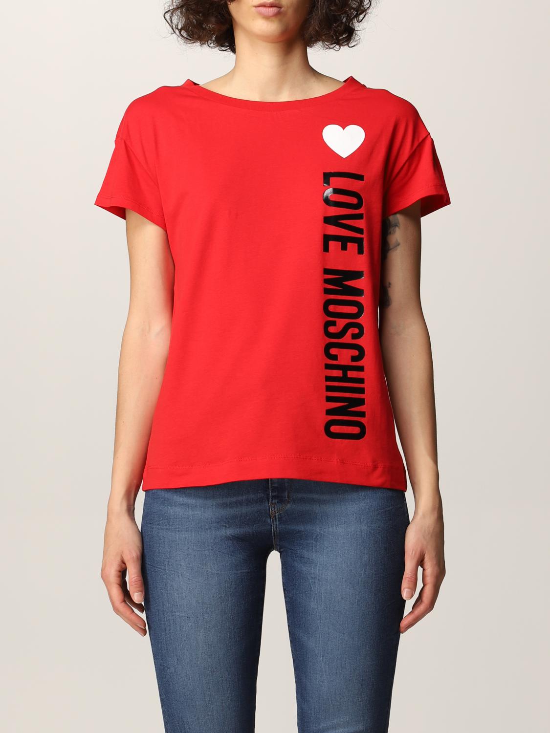 Love moschino red t shirt Clearance