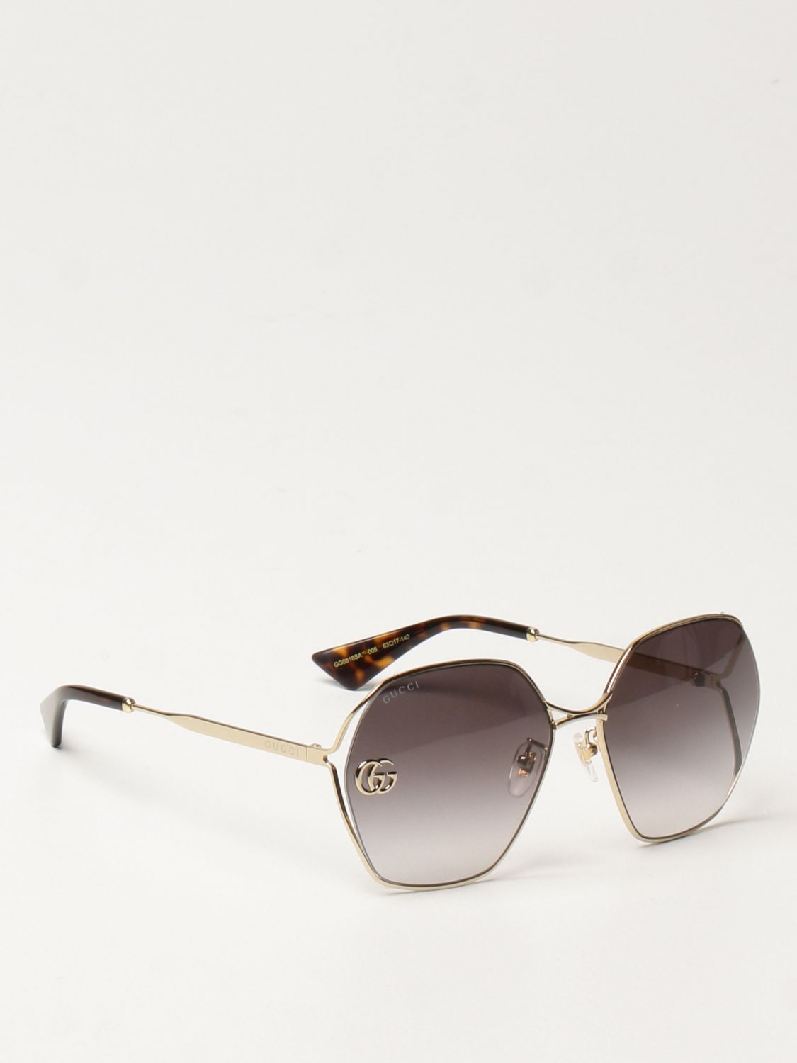 GUCCI: metal sunglasses - Grey | Gucci sunglasses GG0818SA online on