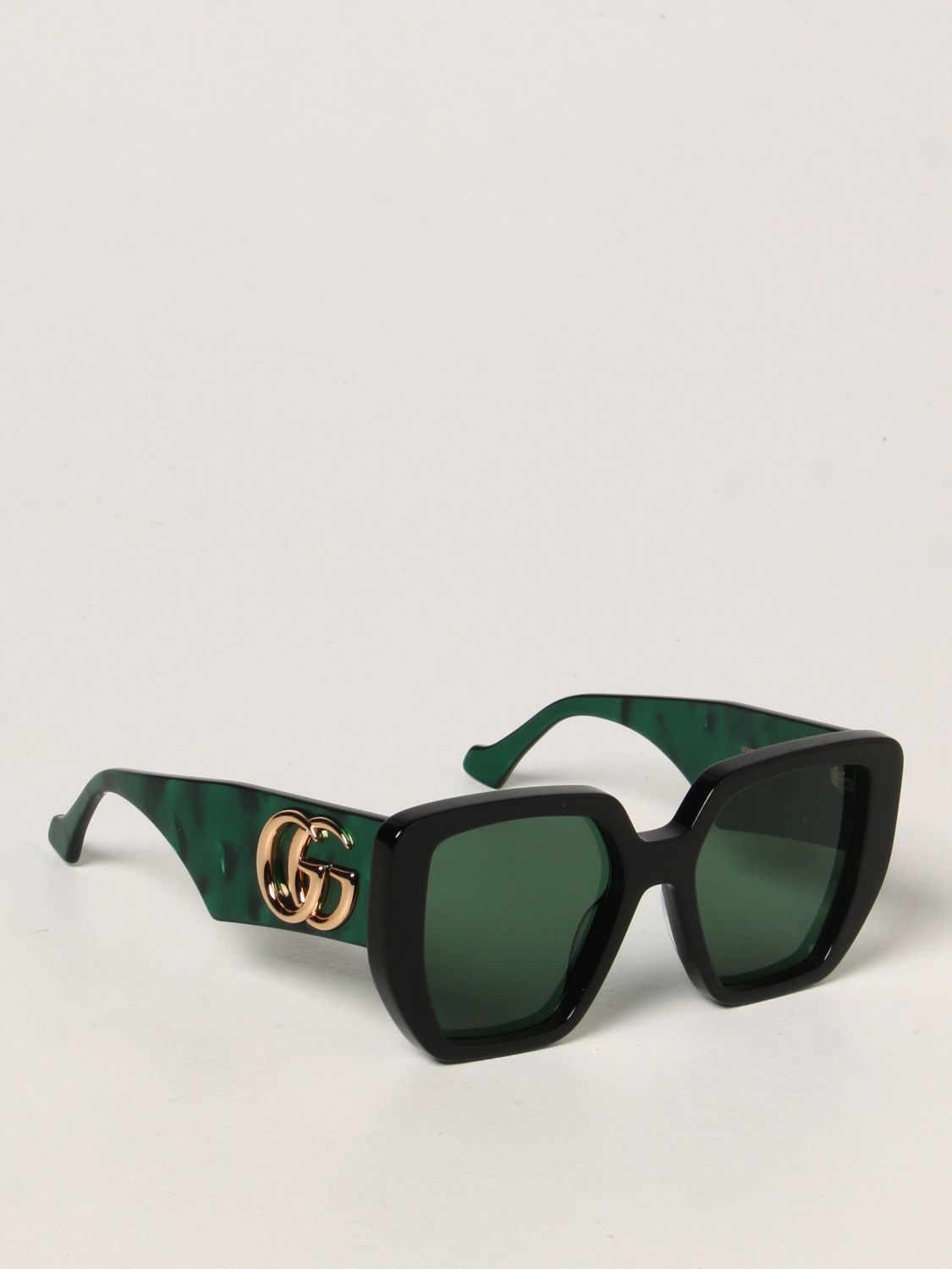 GUCCI sunglasses in acetate Green Gucci sunglasses GG0956S online at