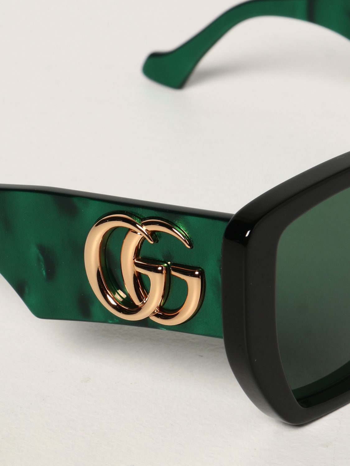 GUCCI: sunglasses in acetate | Glasses Gucci Men Green | Glasses Gucci