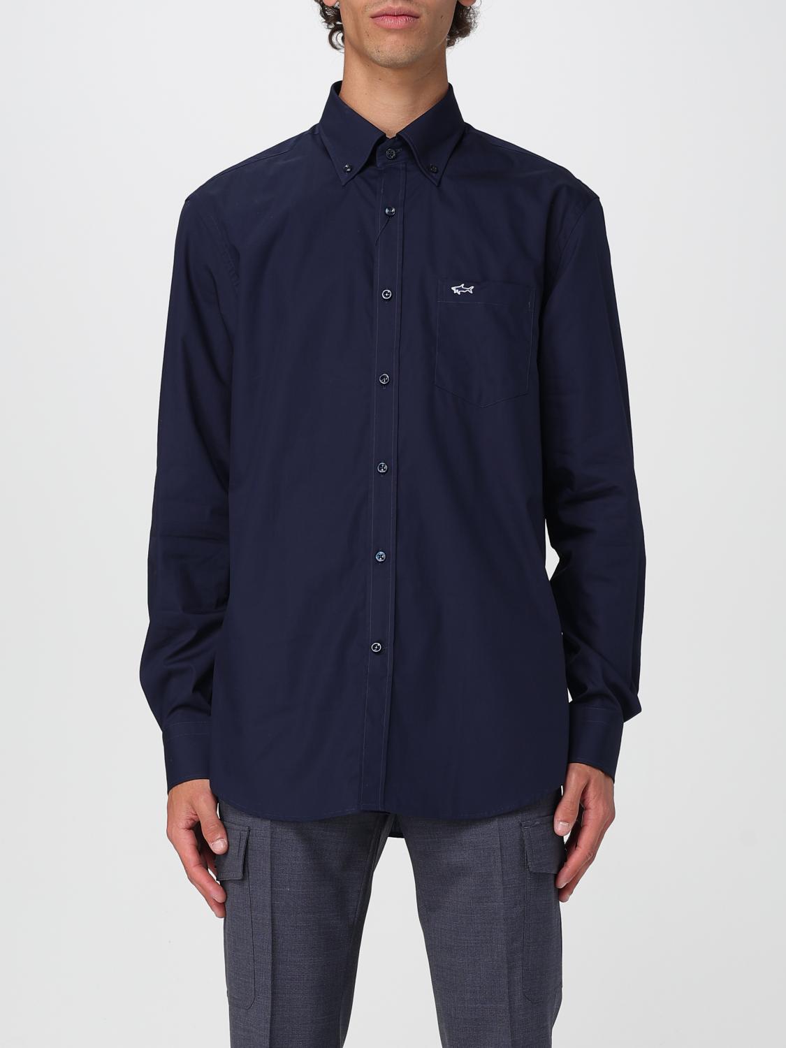 Paul & Shark Camicia In Popeline Di Cotone In Blue