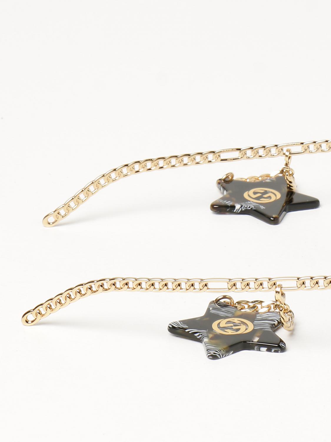 GUCCI: Occhiali da sole con ciondoli a forma di stelle - Azzurro | Occhiali  Gucci GG0724S GIGLIO.COM