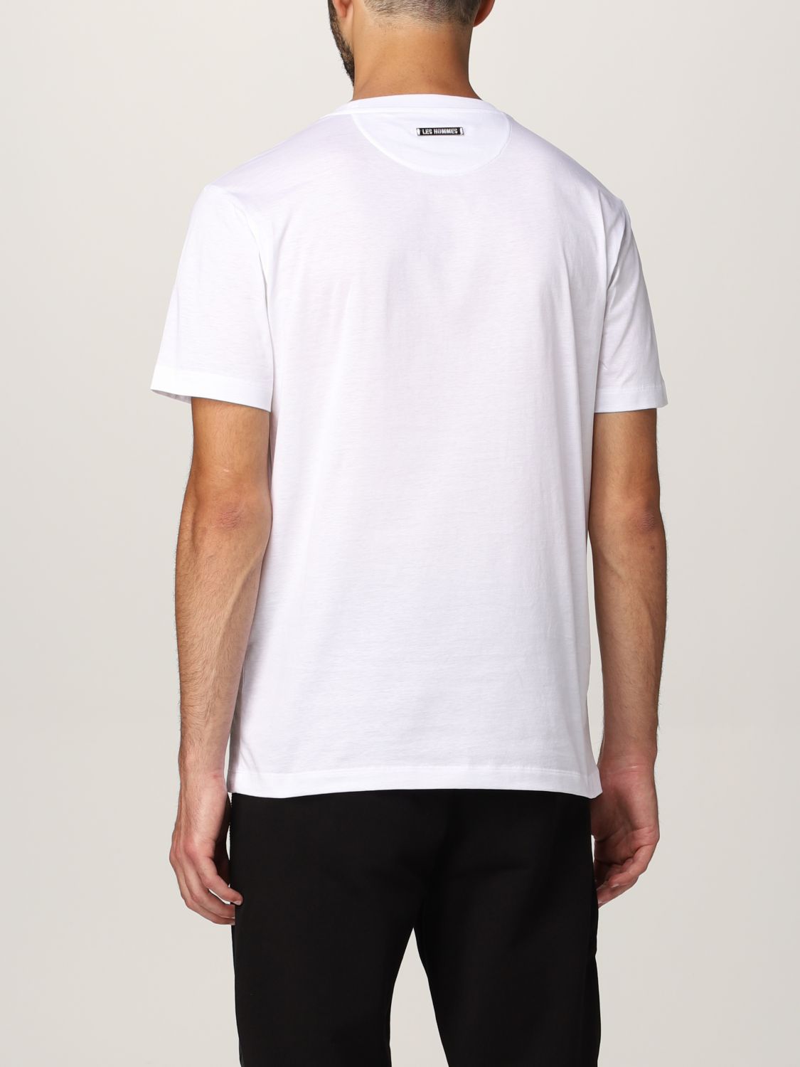 T-shirt Les Hommes: T-shirt Les Hommes in cotone con stampa bianco 3