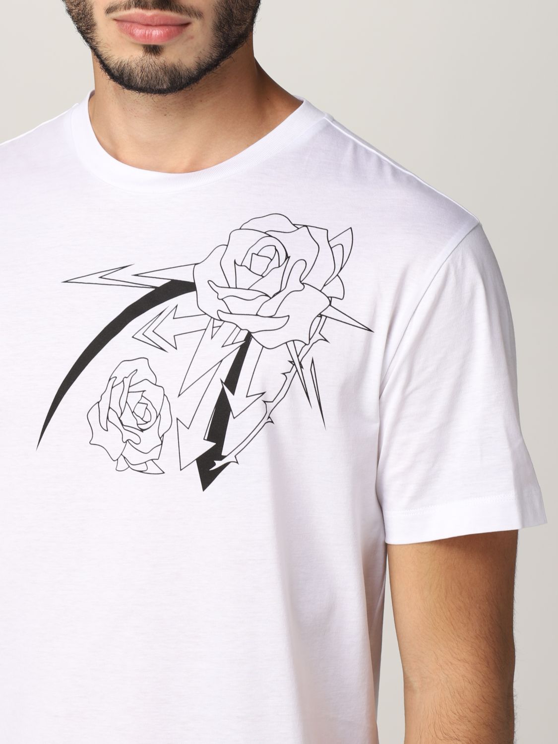 T-shirt Les Hommes: T-shirt Les Hommes in cotone con stampa bianco 5