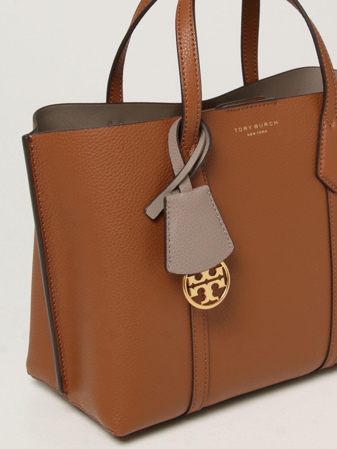 TORY BURCH: Perry bag in textured leather - Beige | Tory Burch handbag 81928  online on 