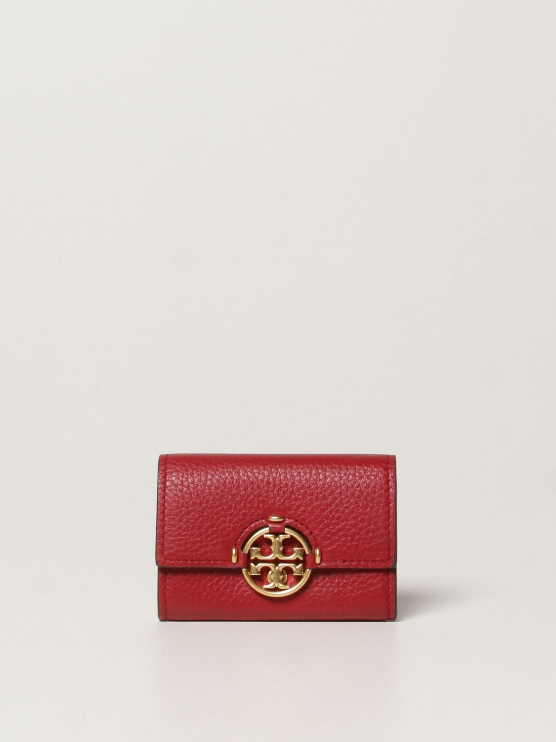 TORY BURCH: wallet in textured leather - Red | Tory Burch wallet 79394  online on 
