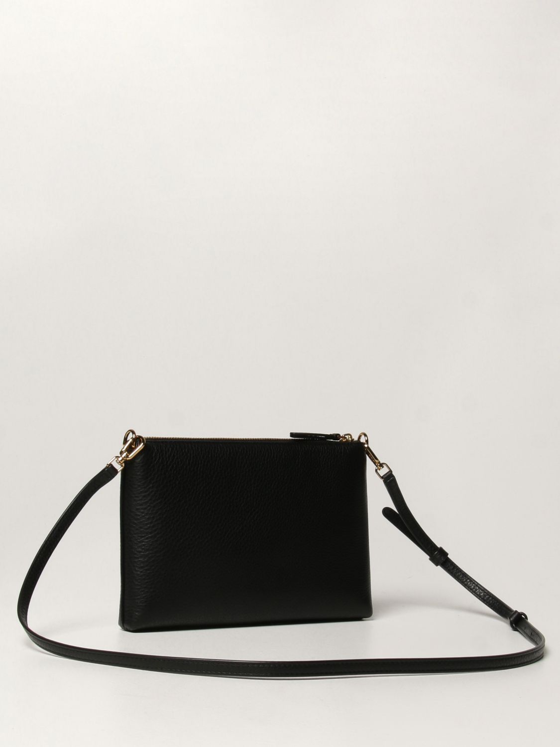 TORY BURCH: Kira Pebbled shoulder bag in textured leather - Black ...