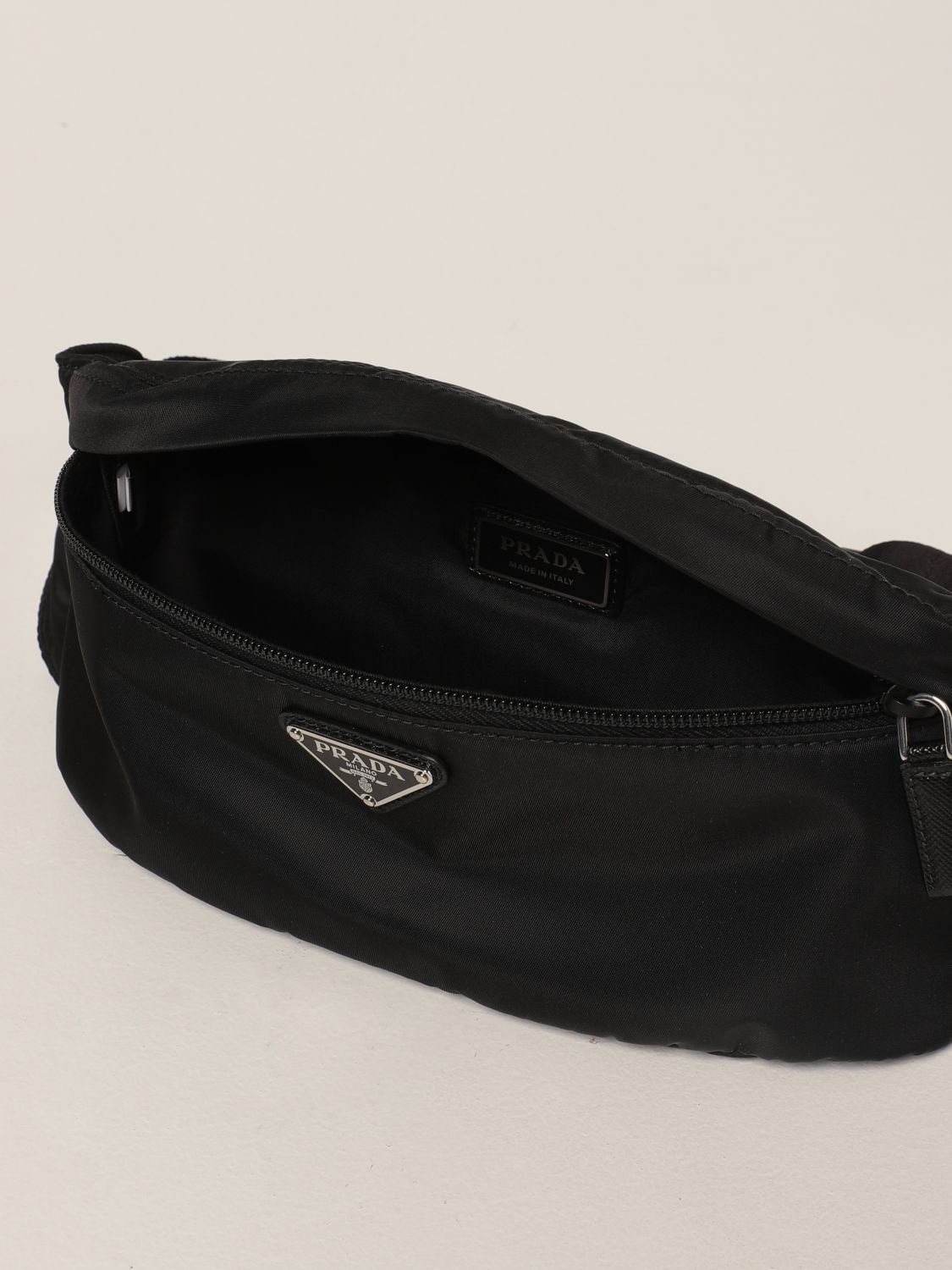 PRADA: Nylon Belt Bag - Black | Prada belt bag 2VL034 2DMG online on ...